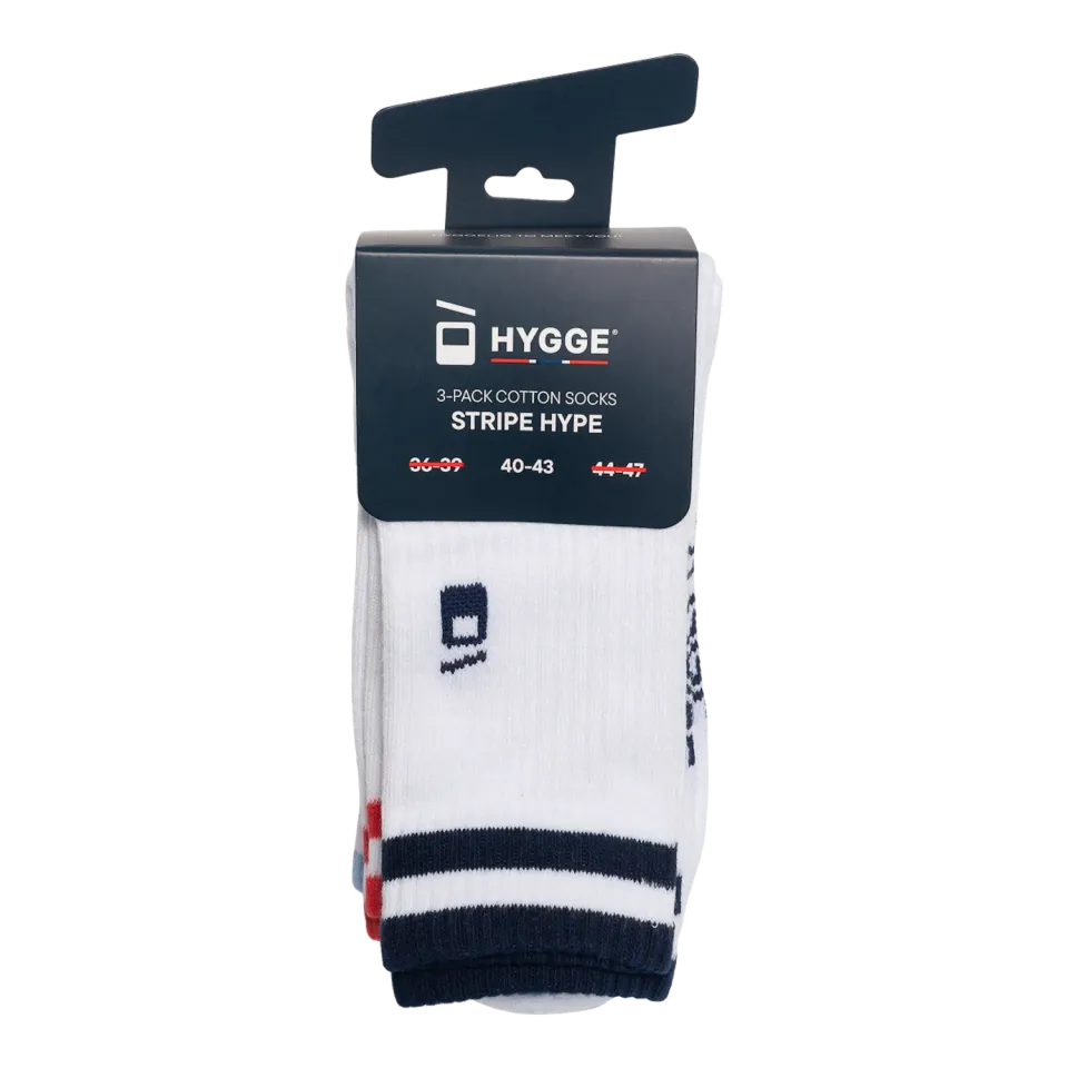 House of Hygge 3pk Cotton Sock Stripes sokker