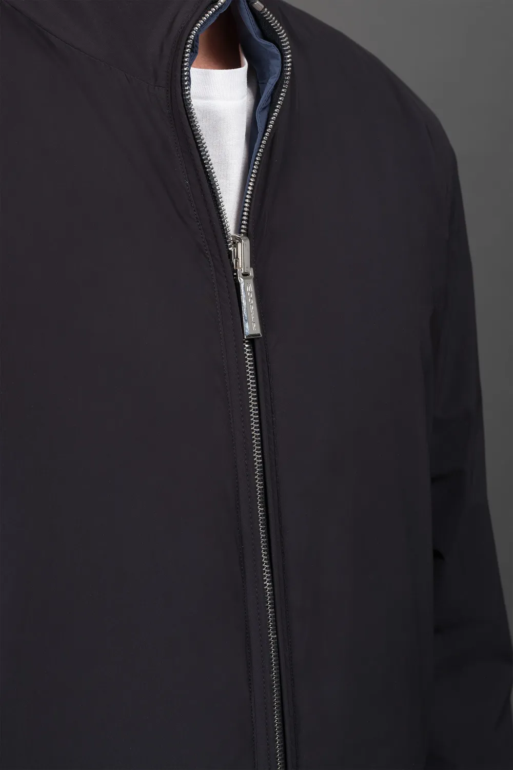 Moorer Aldi-AC bomberjakke Navy/Bluette, vendbar