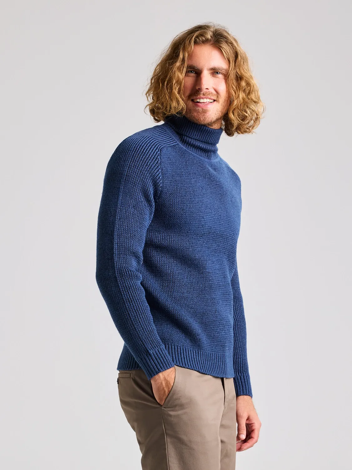 Slam Seawool Turtleneck høyhalset genser dry sand merinoblanding