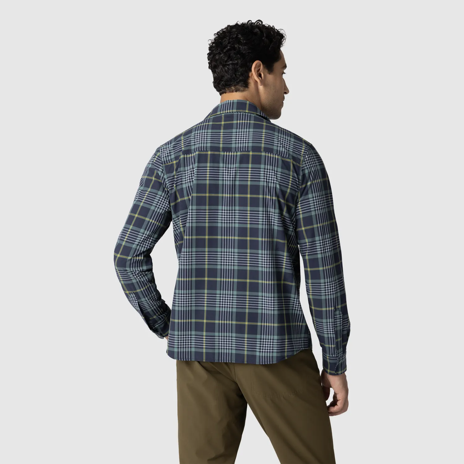 Outdoor Research Astroman Long Sleeve Sun Shirt solskjorte Ranger Green Plaid UPF 30