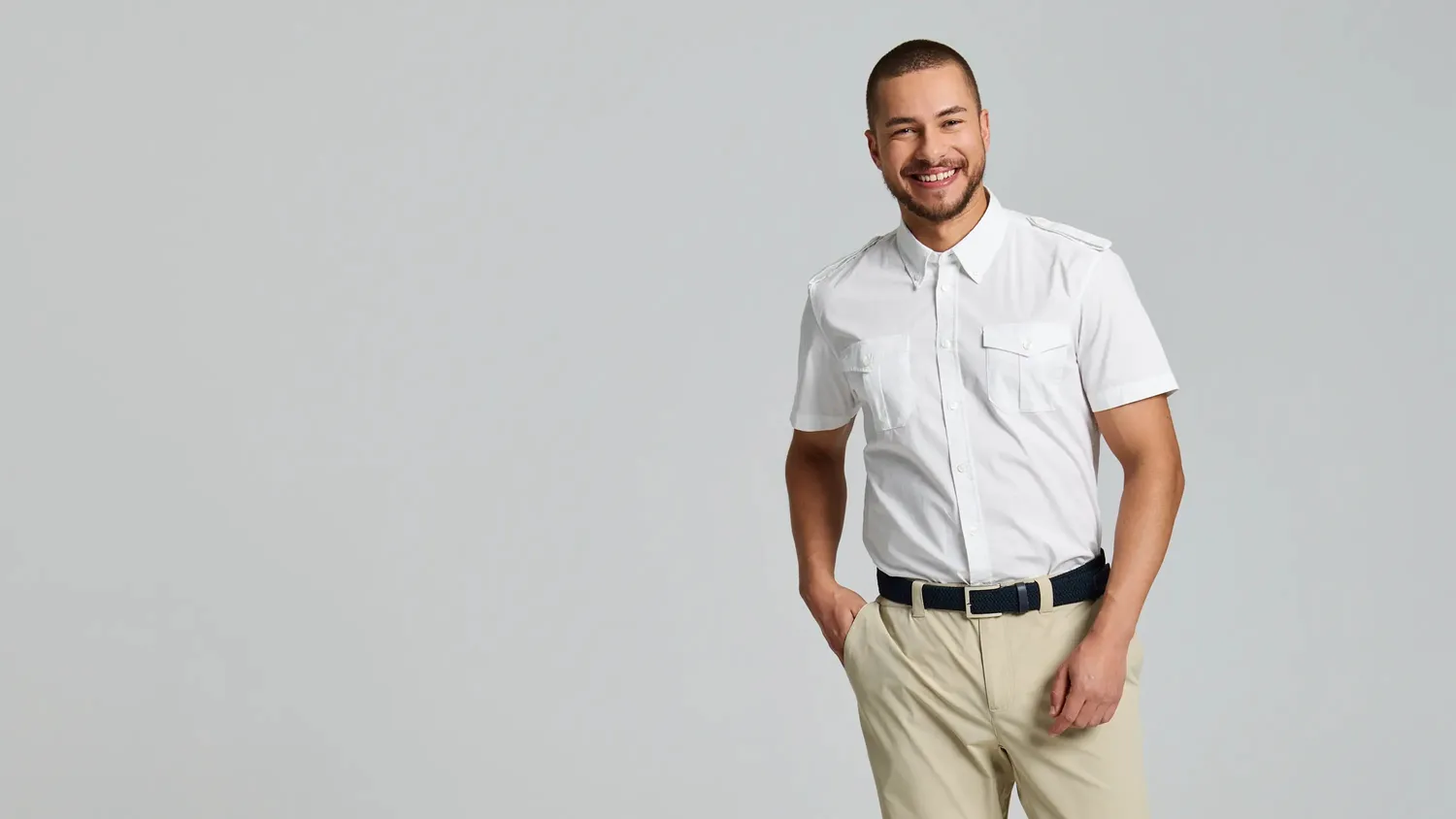 Slam Deck Yacht Shirt kortermet skjorte Bright White
