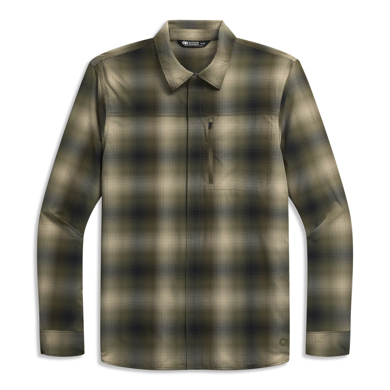 Outdoor Research Astroman Long Sleeve Sun Shirt solskjorte Ranger Green Plaid UPF 30