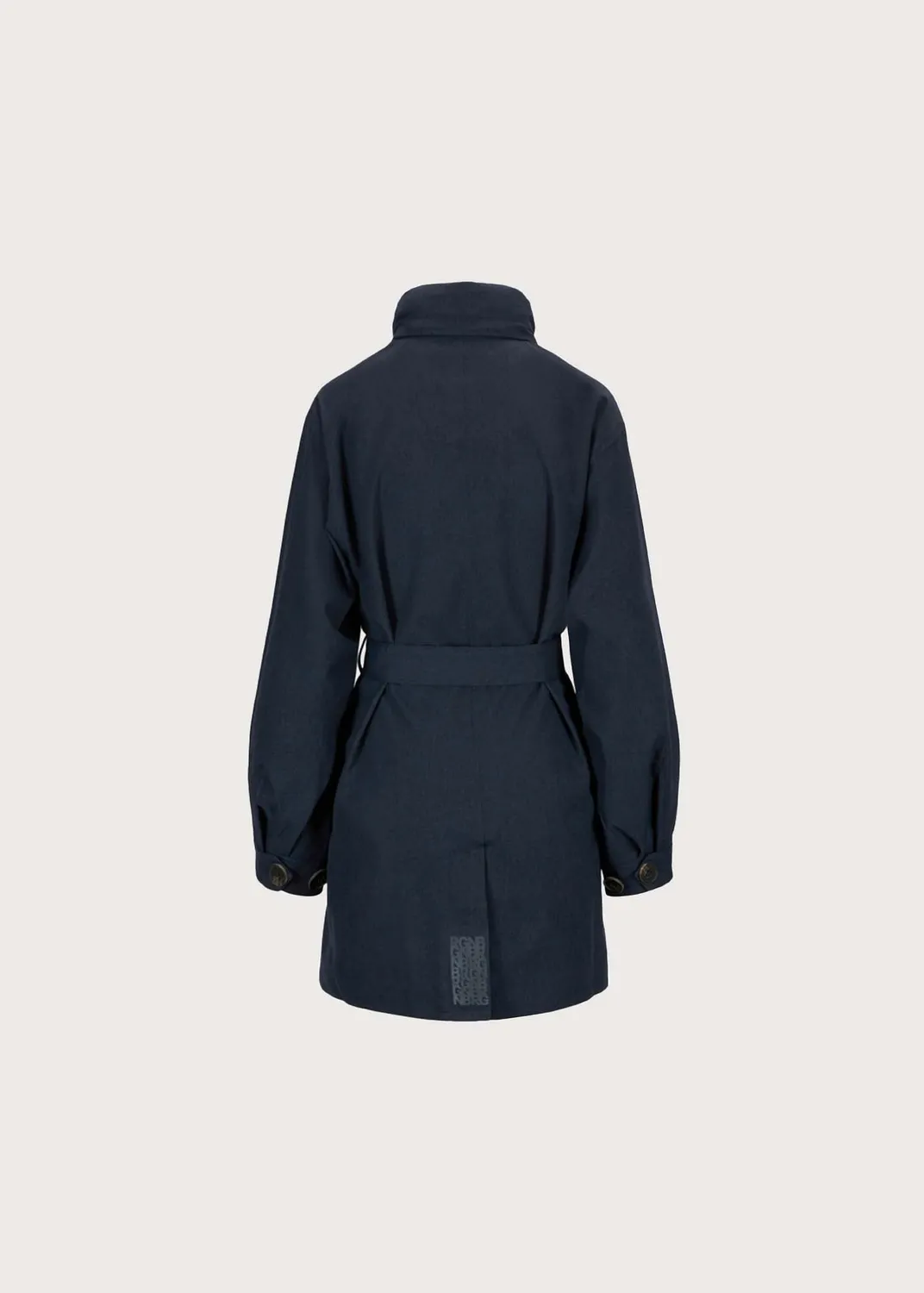 Brgn Rossby Coat regnkåpe Dark Navy belte