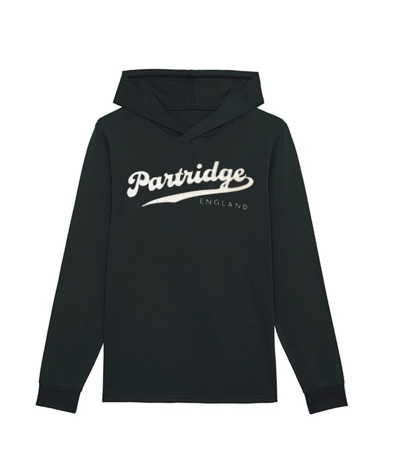 John Partridge Hooded Sweatshirt hettegenser svart S–2XL økologisk bomull