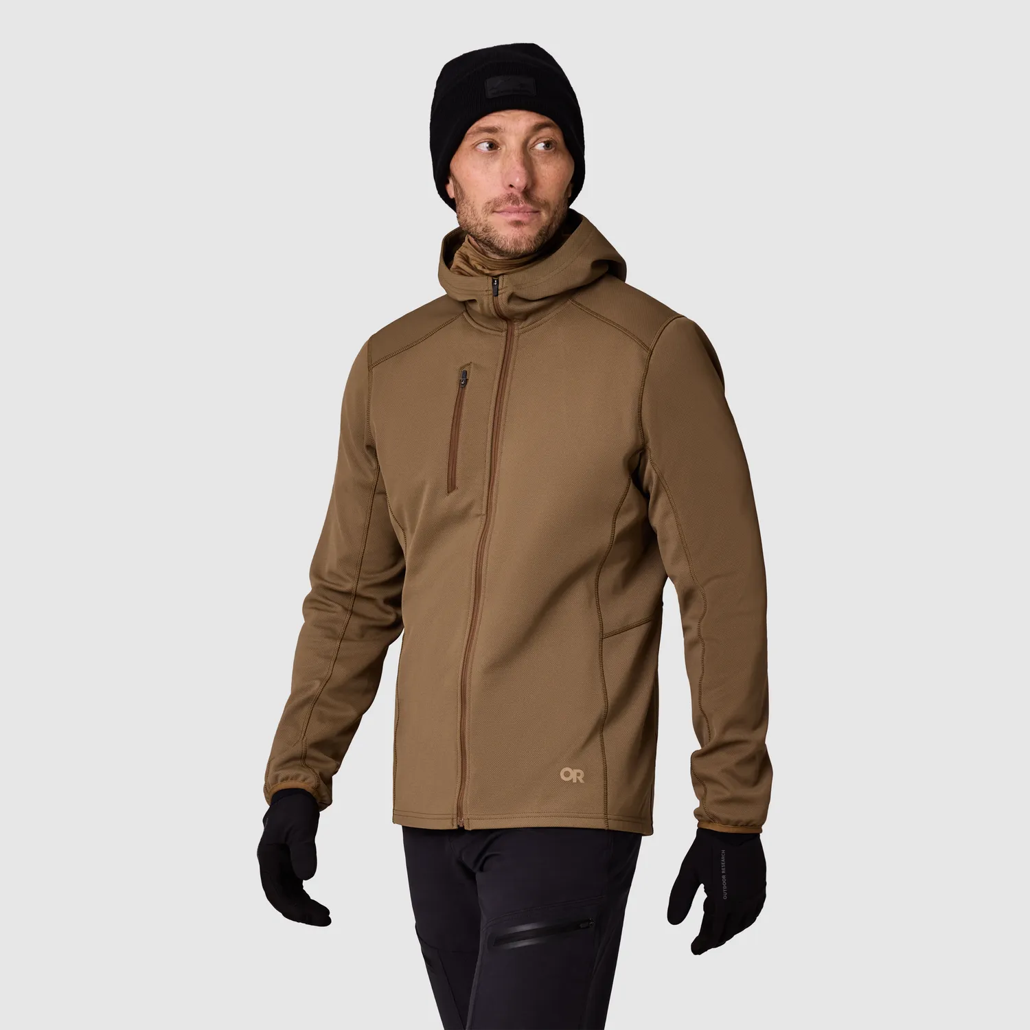 Outdoor Research Ceramik fleecehettejakke med glidelås herre Coyote