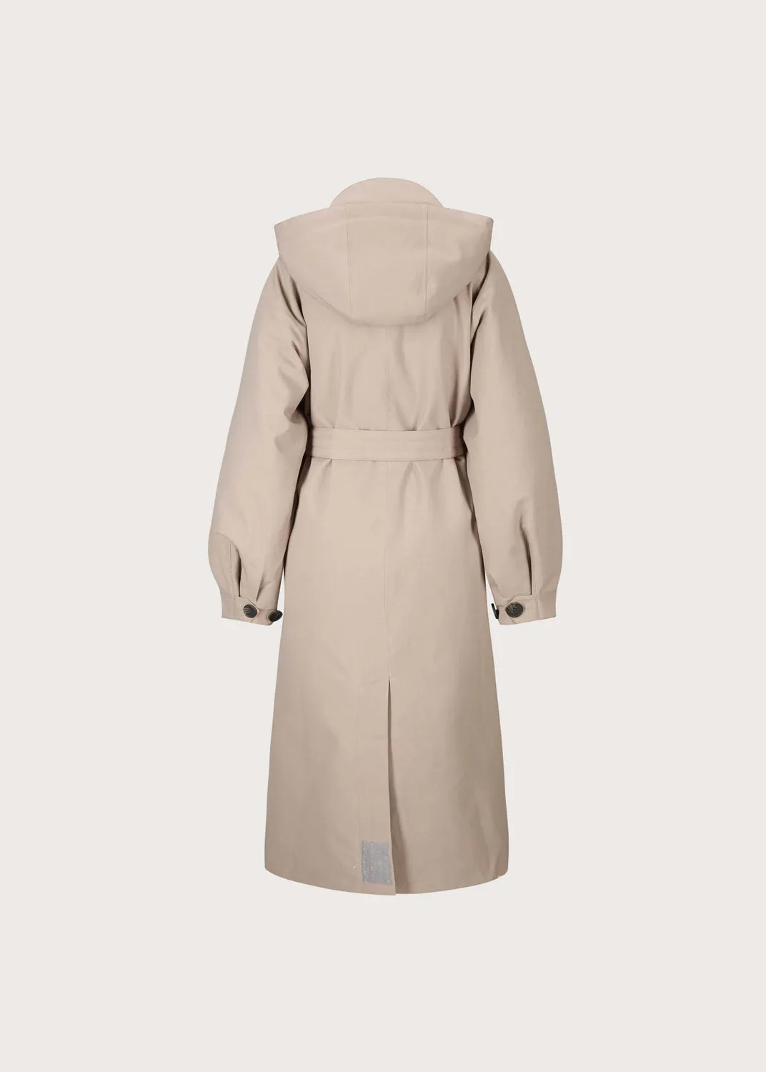 BRGN Rossby Maxi Coat regnkåpe Taupe fôret