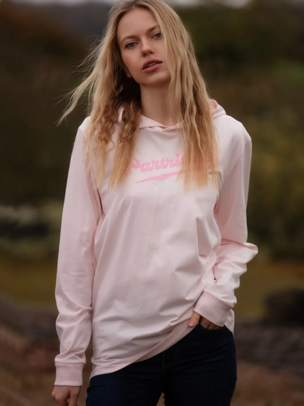 John Partridge Hooded Sweatshirt hettegenser rosa S–2XL økologisk bomull