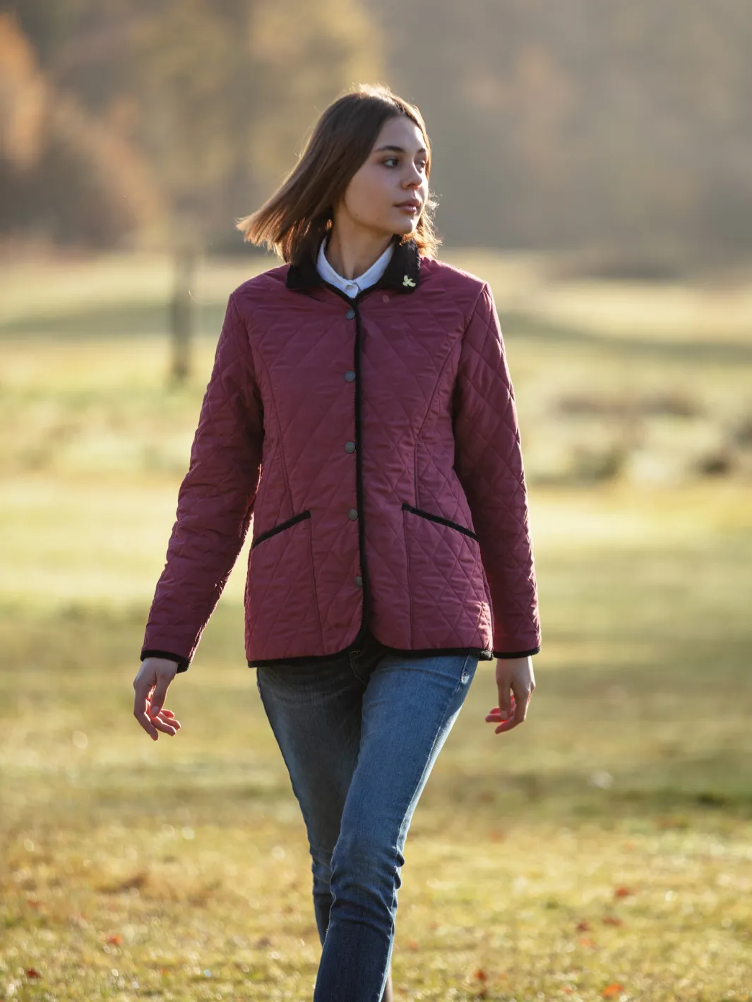 John Partridge Moorland Quilted Fleece Jacket fleecejakke burgunder