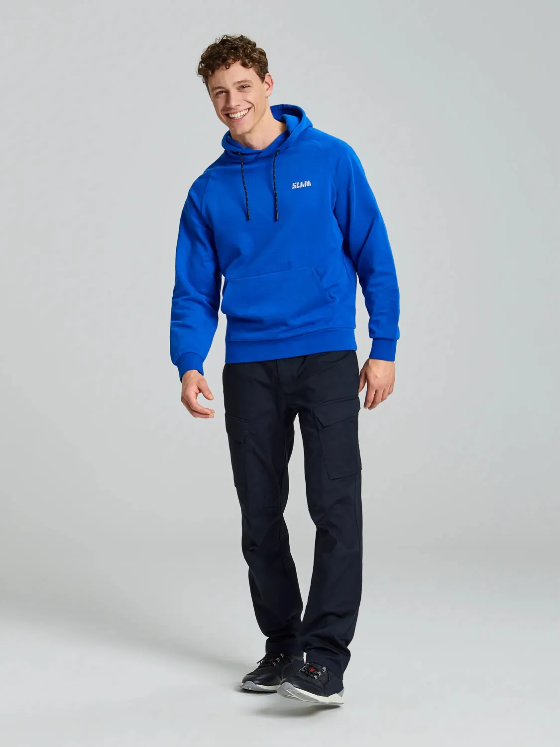 Slam Deck Hoodie hettegenser herre, mørk marine, bomull