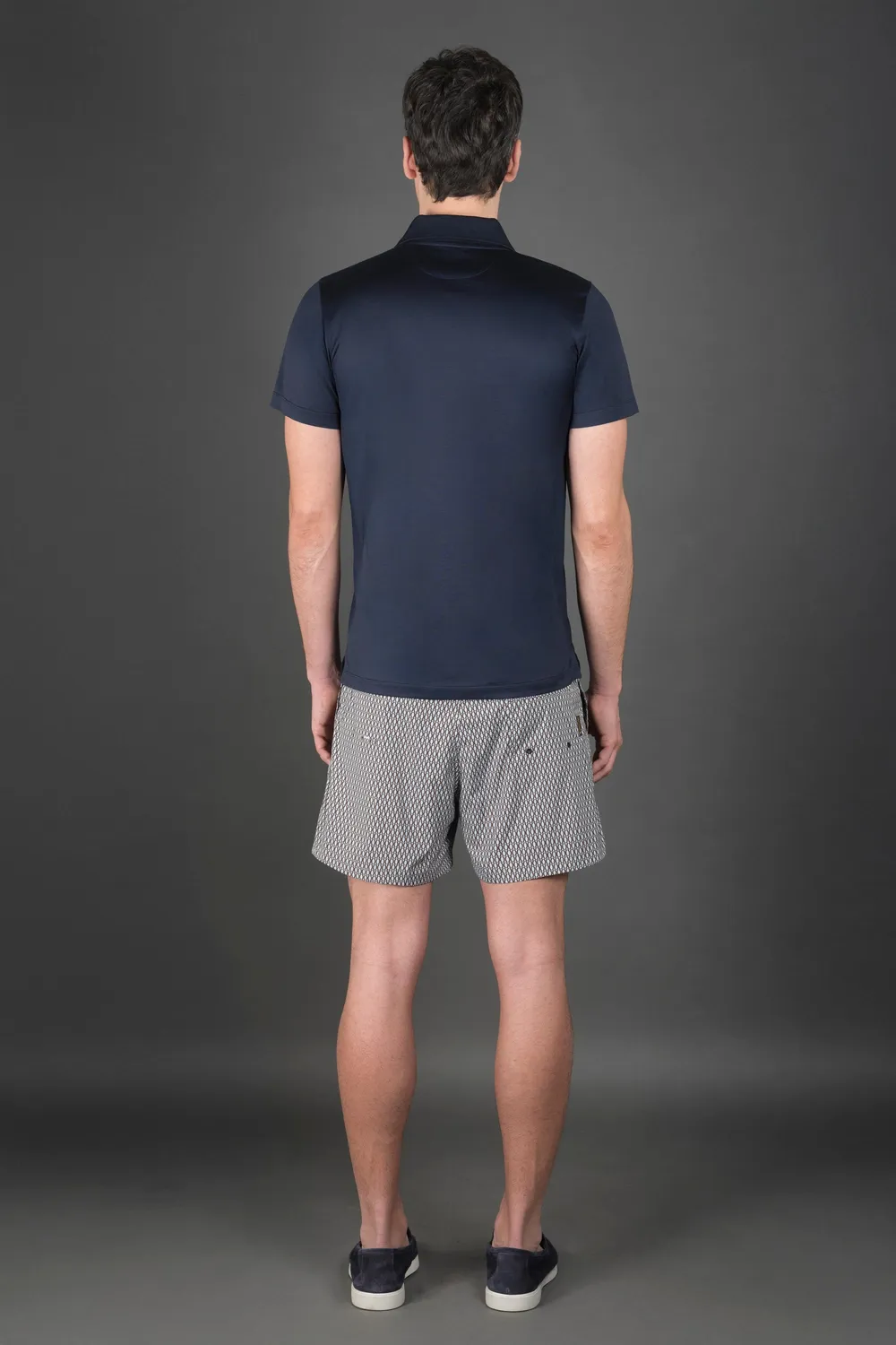 Mooer RONALD-JCL poloskjorte – bomullspiqué, hvit/navy