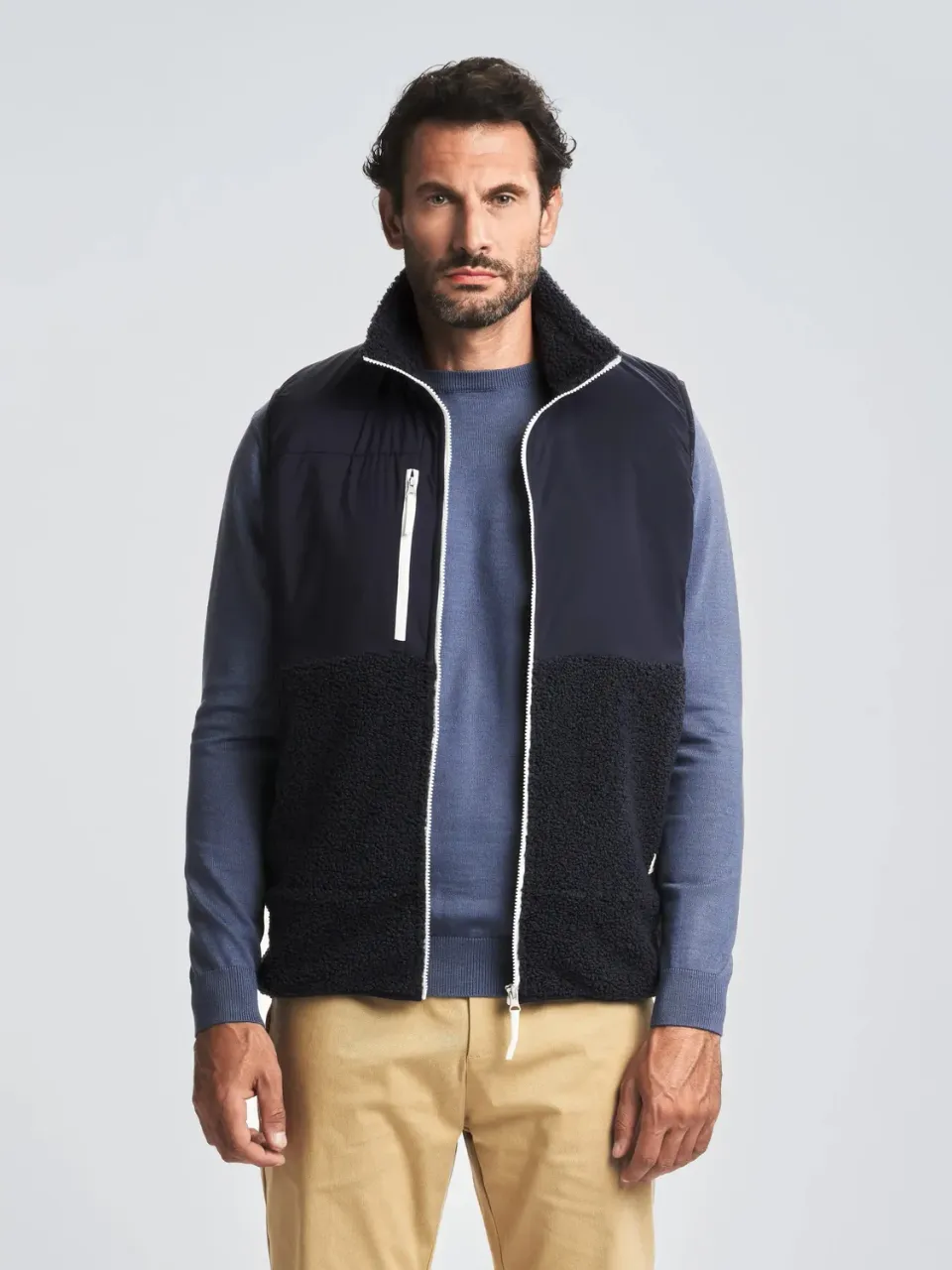 Slam Altura Vest vest mørk marineblå nylon og fleece