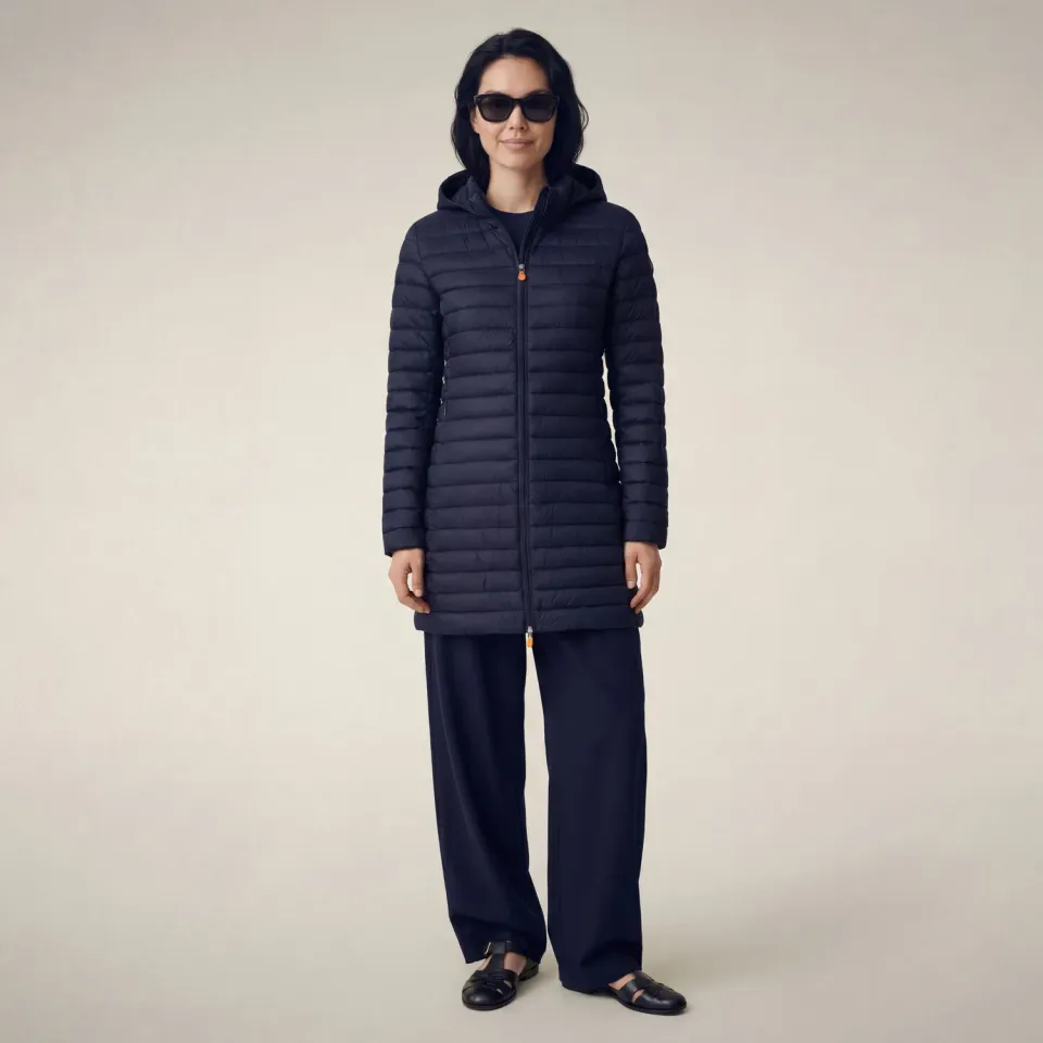 Save The Duck Icons Bryanna kåpe dame Navy Blue slim fit