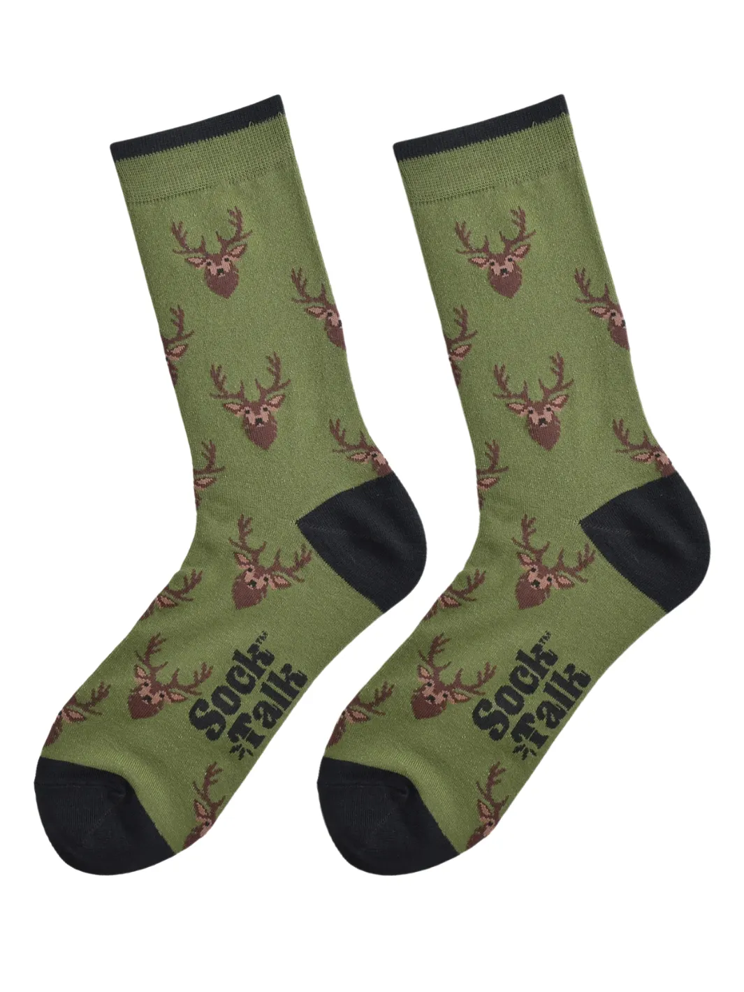 John Partridge Socks Stag sokker grå/grønn bambusblanding én størrelse