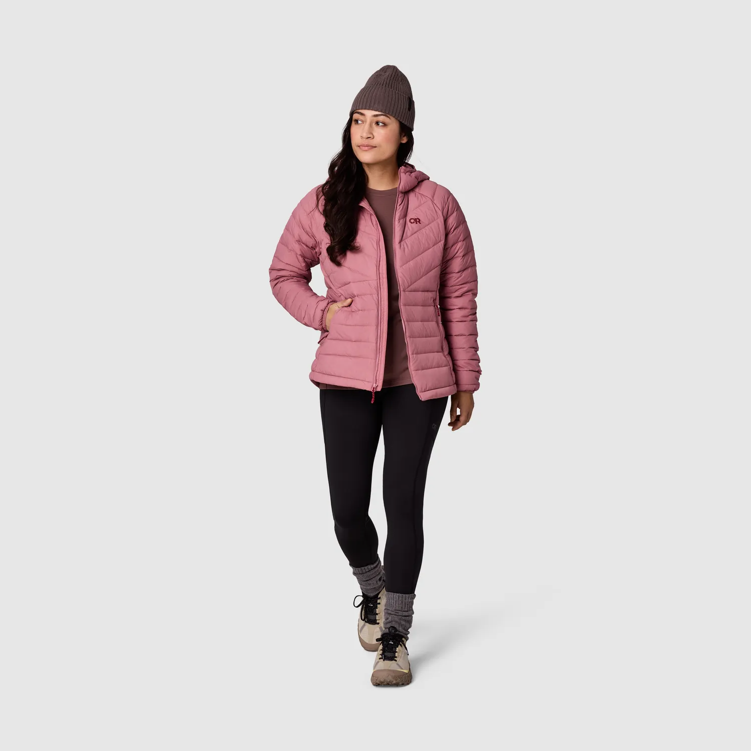 Outdoor Research Transcendent Down Hoodie dunhettejakke dame Rosewood