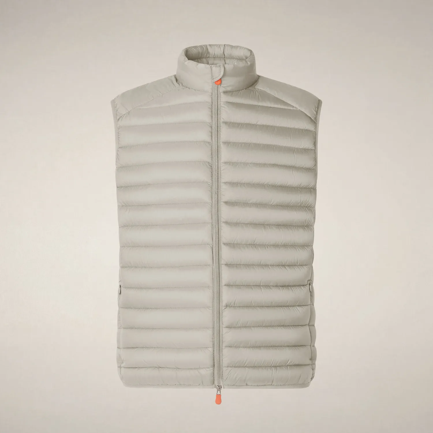 Save The Duck Adam quiltet vest herre, Rainy Beige – dyrefri vattering