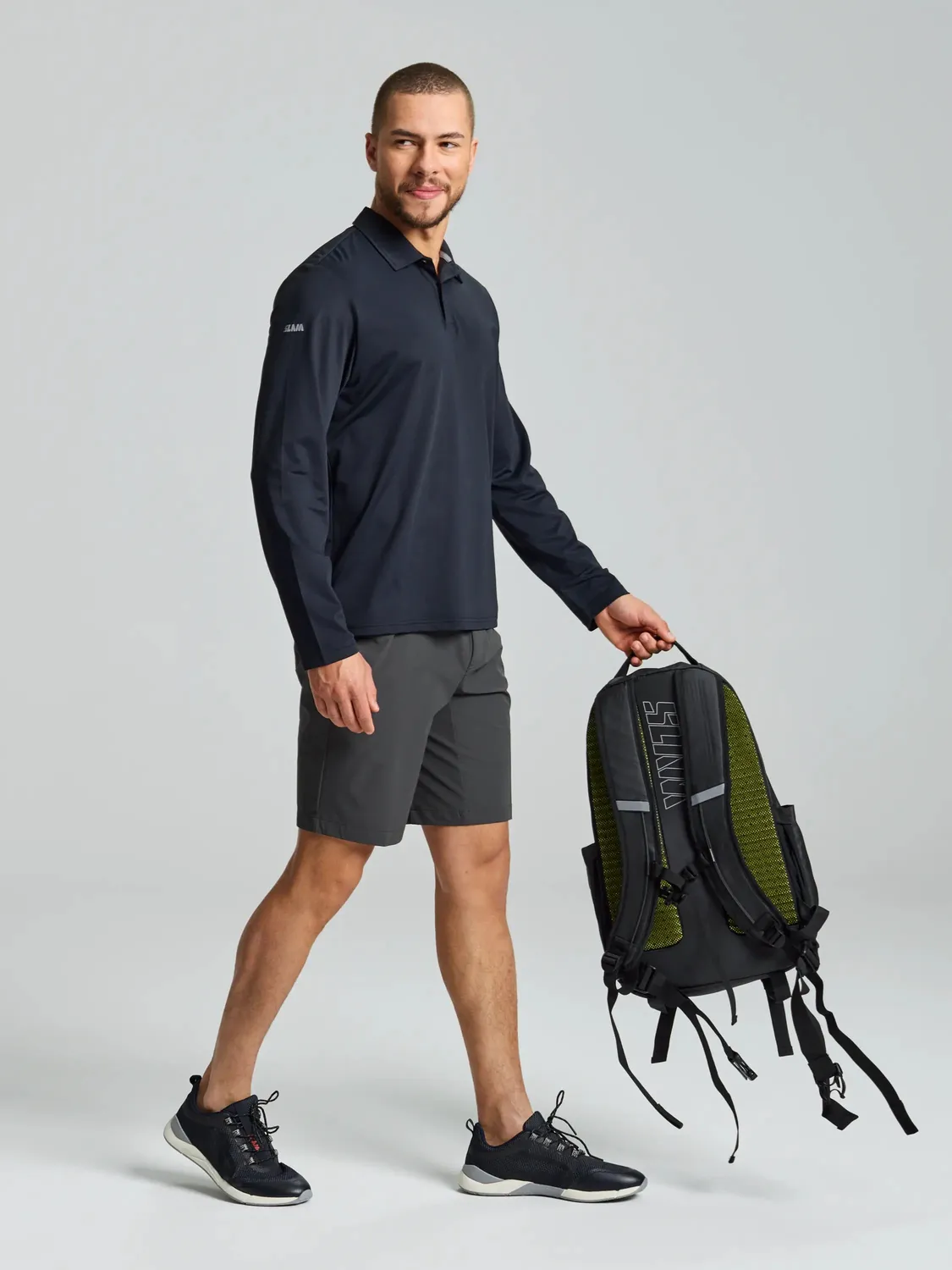 Slam Tech Piqué Polo LS poloskjorte hvit UV-beskyttelse