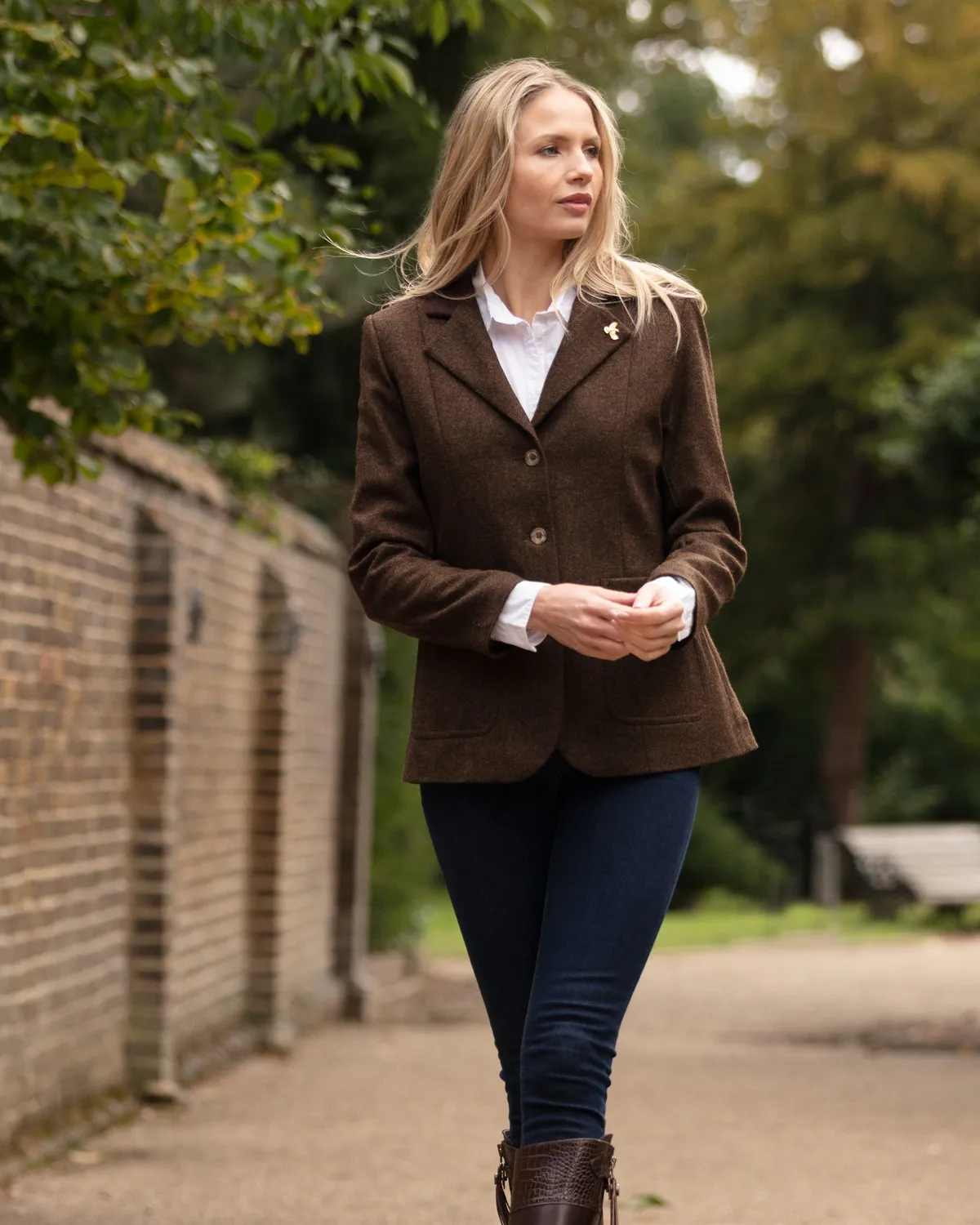 John Partridge Arena Tweed Blazer blazer brun ull