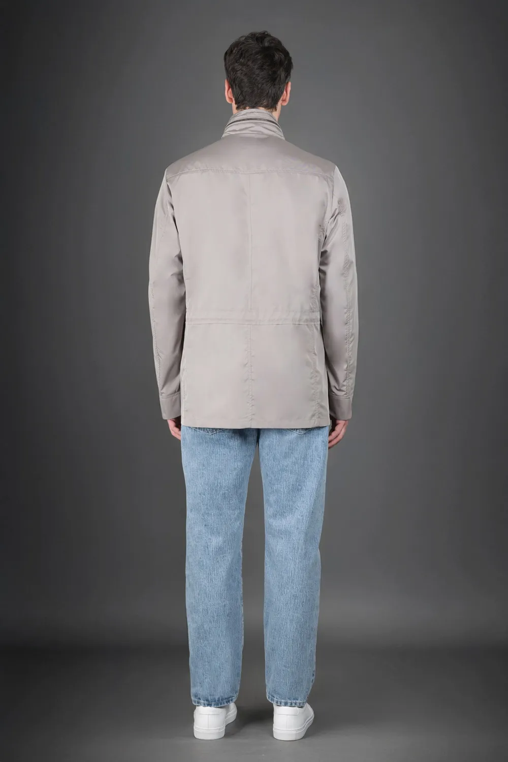 Moorer Manolo-KM fieldjakke Blu gabardin taffeta vannavvisende