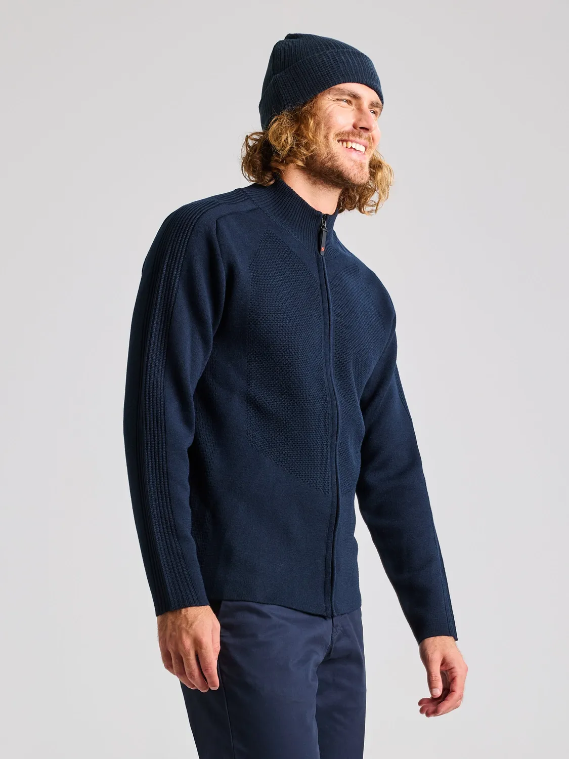 Slam Techknit Techknit Cardigan strikkejakke herre merinoblanding