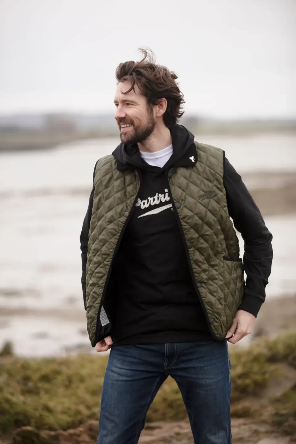 John Partridge Hooded Sweatshirt hettegenser svart S–2XL økologisk bomull