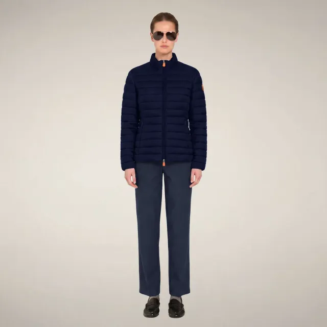 Save The Duck Carly pufferjakke dame, Navy Blue, dyrefri isolasjon