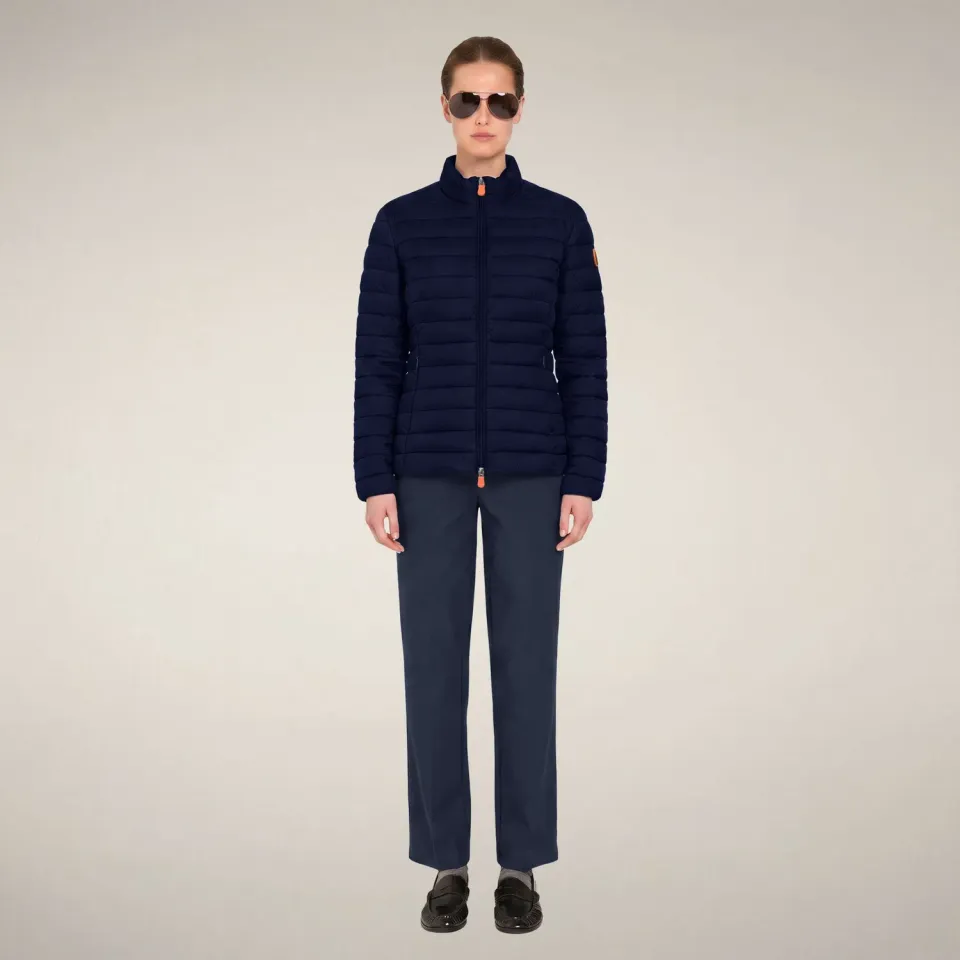 Save The Duck Carly pufferjakke dame, Navy Blue, dyrefri isolasjon