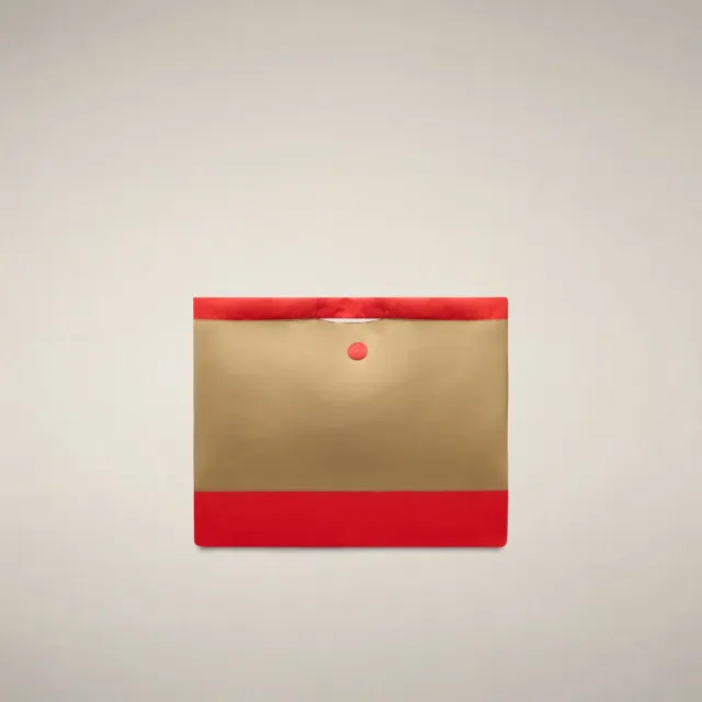 Save The Duck Giah veske khaki brun og jack rød