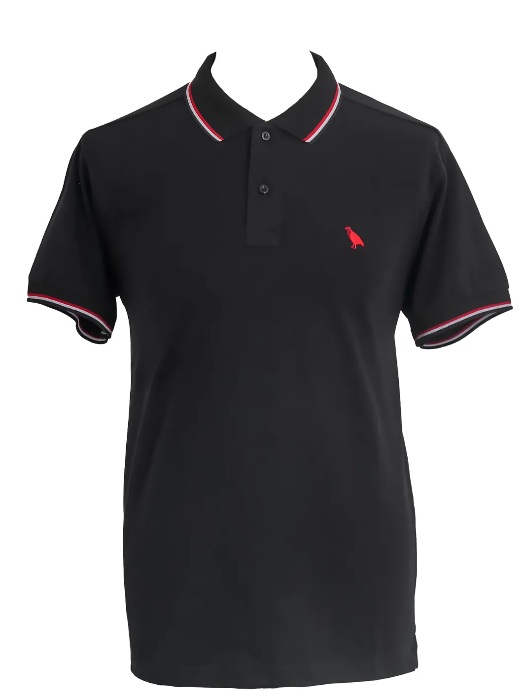 John Partridge Tipped Polo Shirt poloskjorte svart bomull