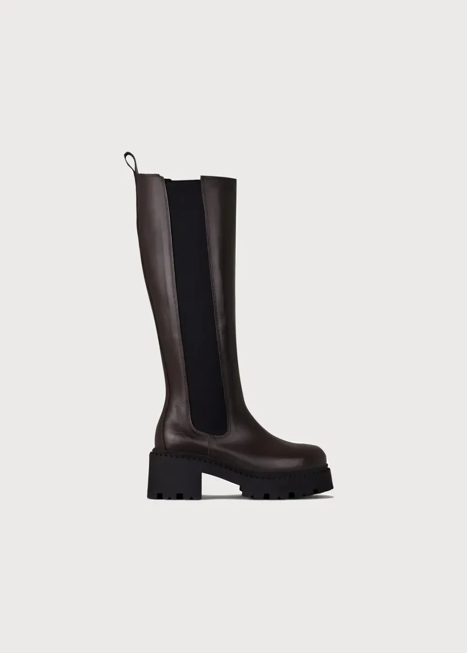 Brgn Heel Chelsea HIGH Boot boots Brown skinn vanntett