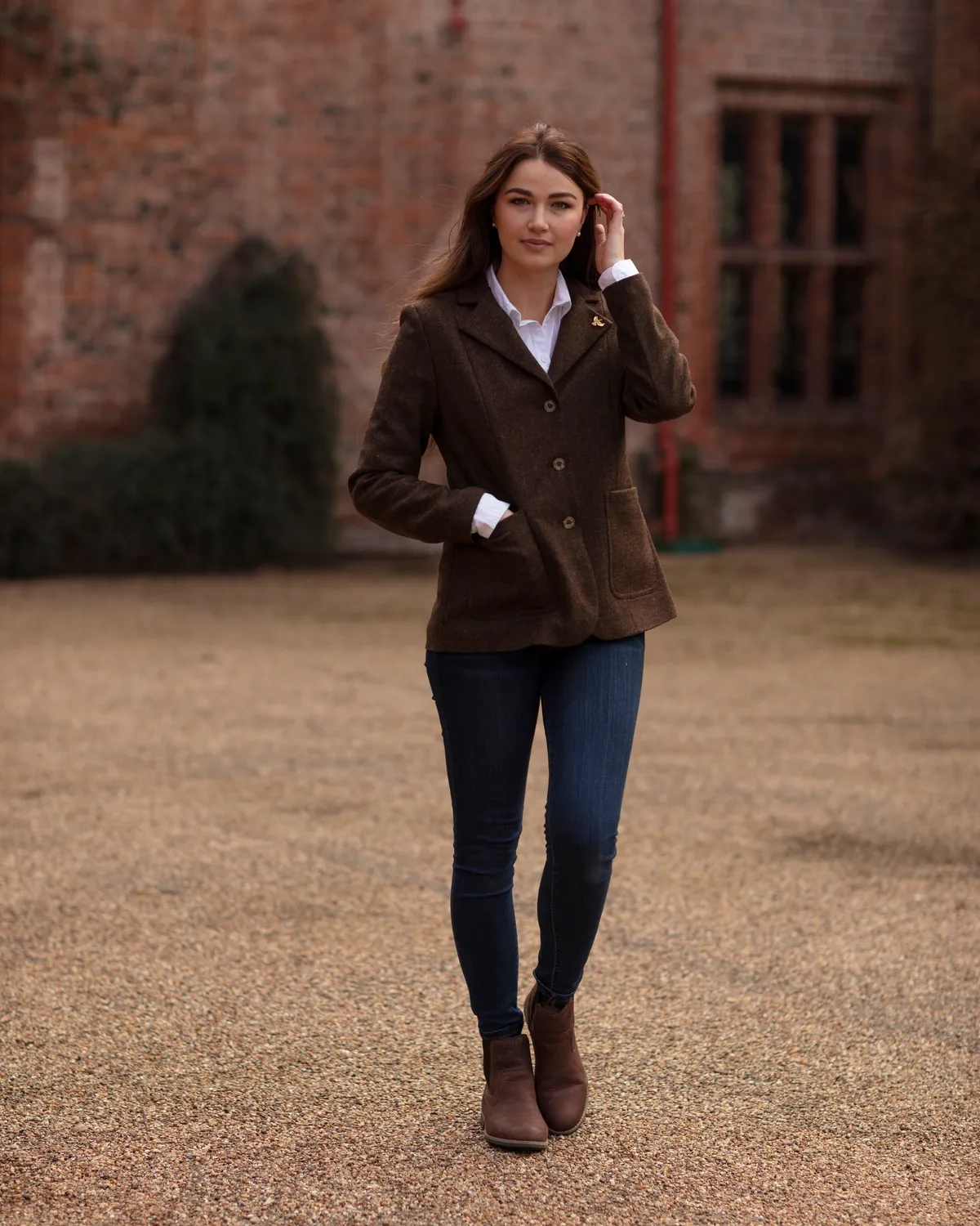 John Partridge Arena Tweed Blazer blazer brun ull