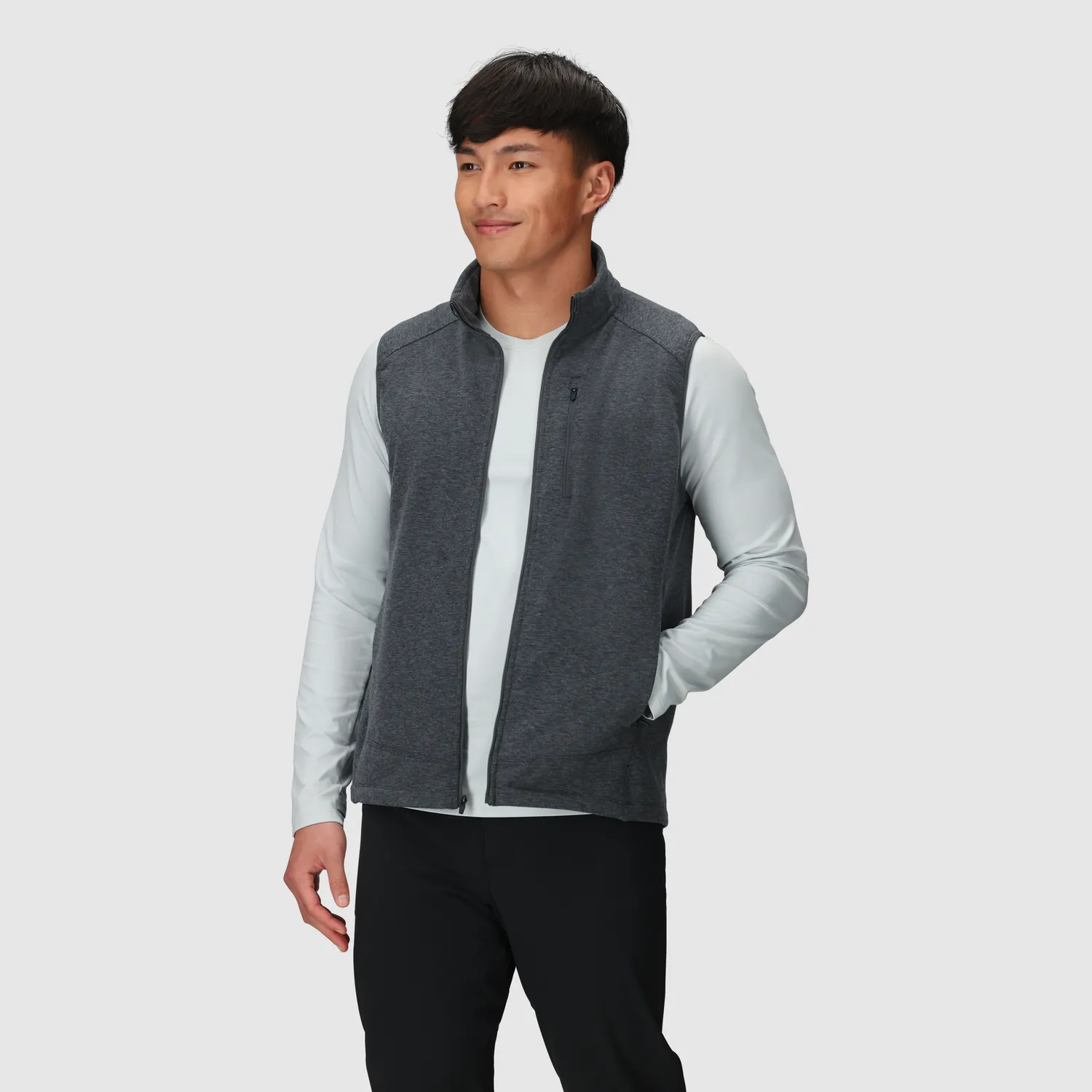 Outdoor Research Crescent Fleece Vest fleecevest Storm Heather
