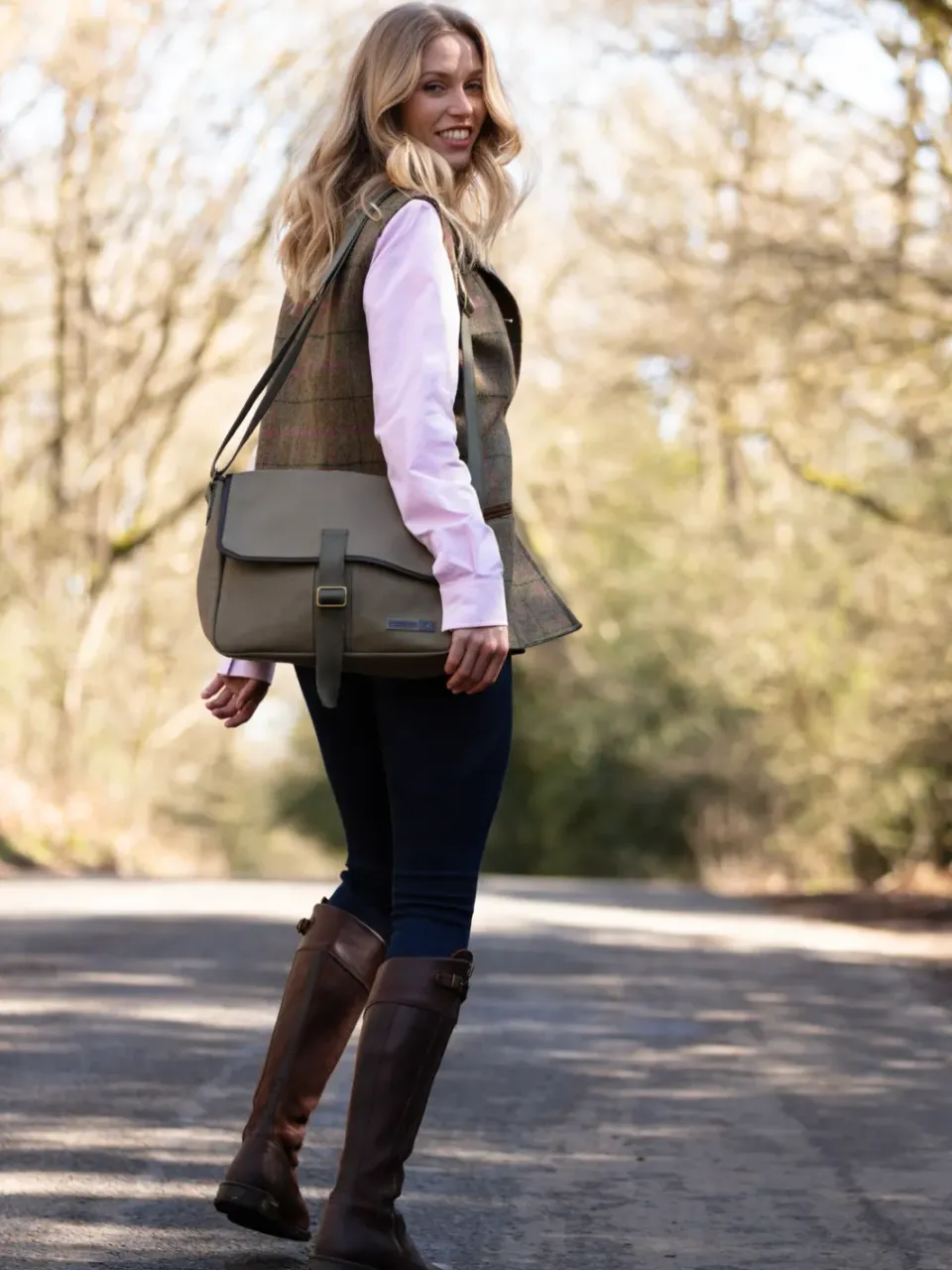 John Partridge Satchel veske khaki canvas bomull