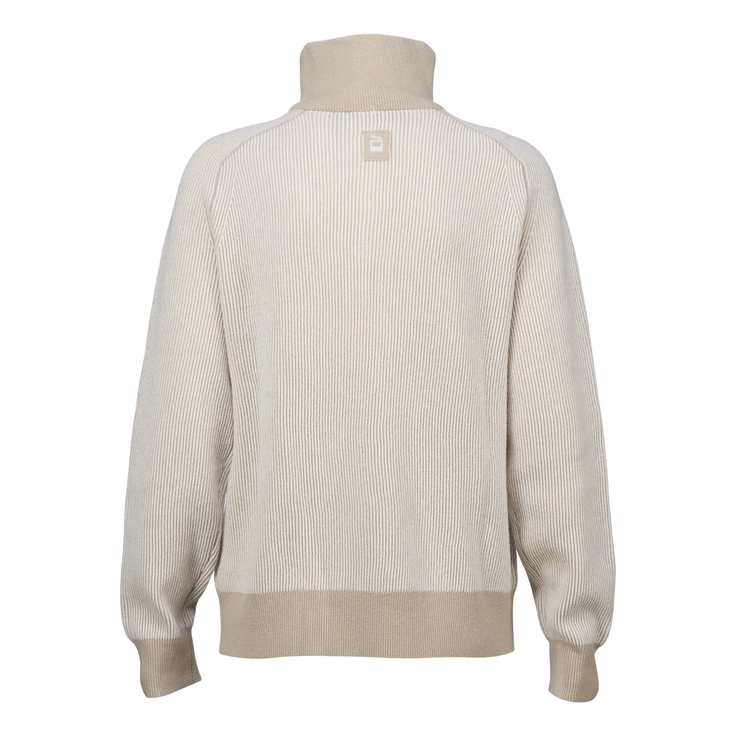 House of Hygge Women's Contrast Rib Half Zip ullgenser Navy ribbestrikk