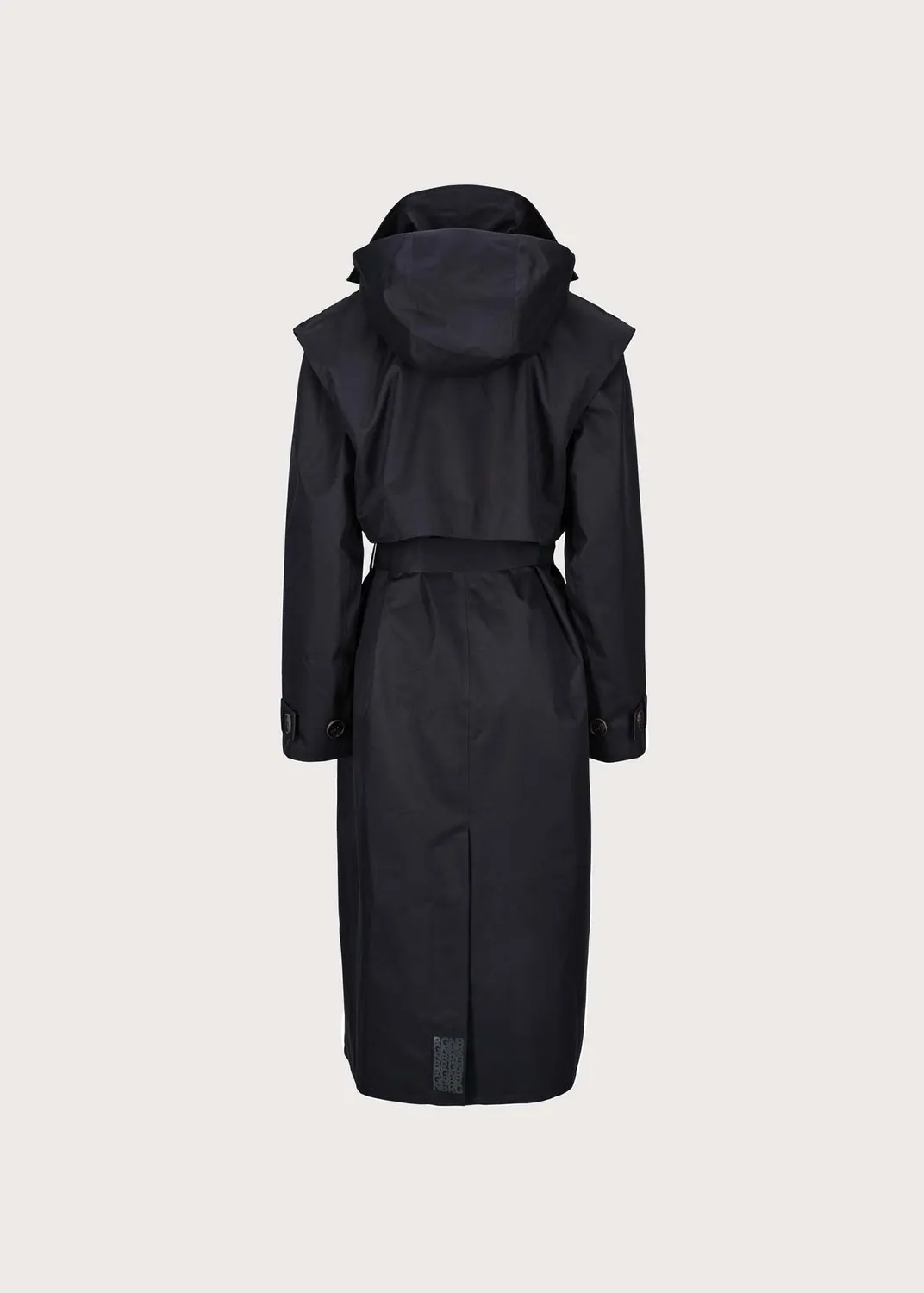 BRGN Regndråpe Trench Coat regnjakke New Black