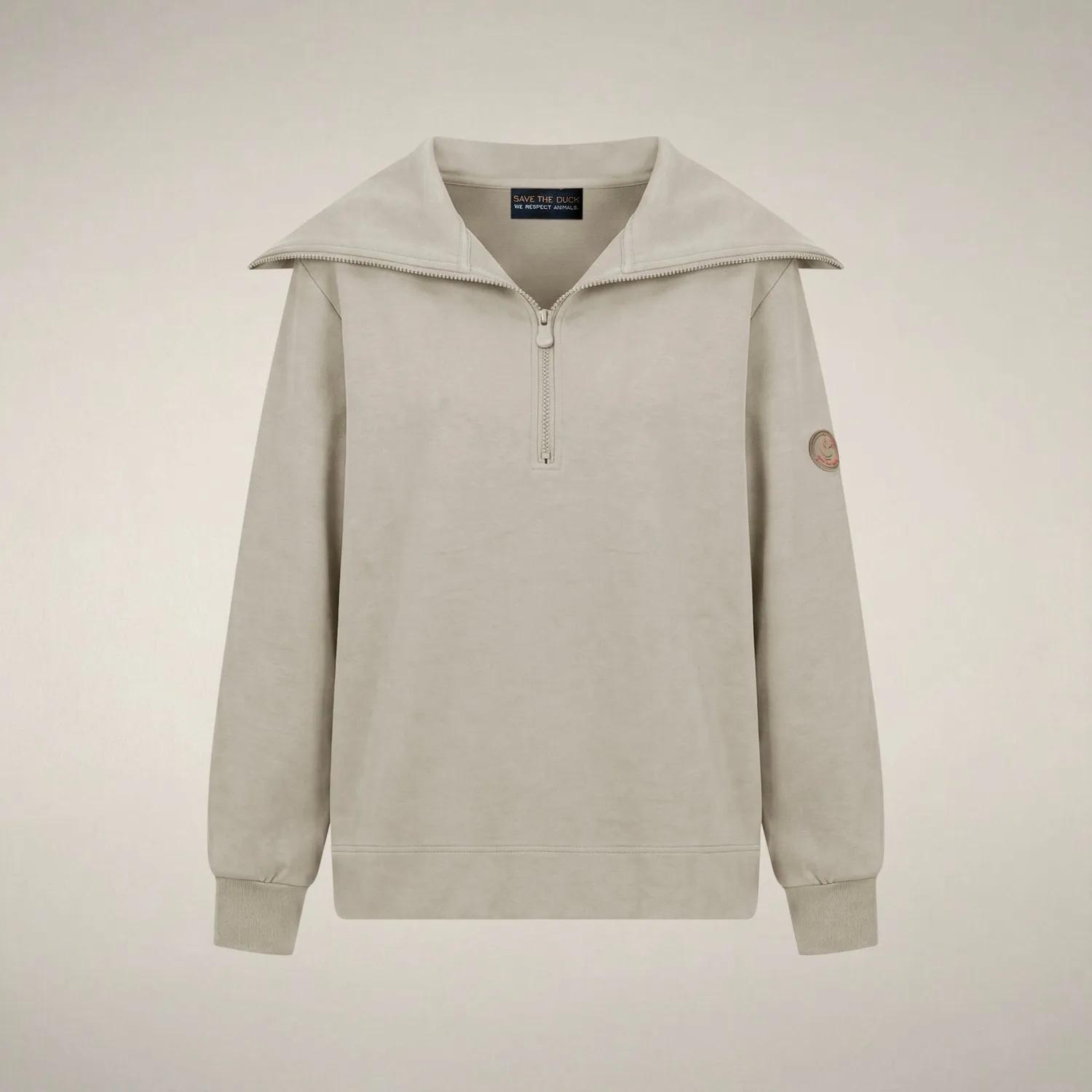 Save The Duck Hinata half-zip topp dame Rainy Beige stretch