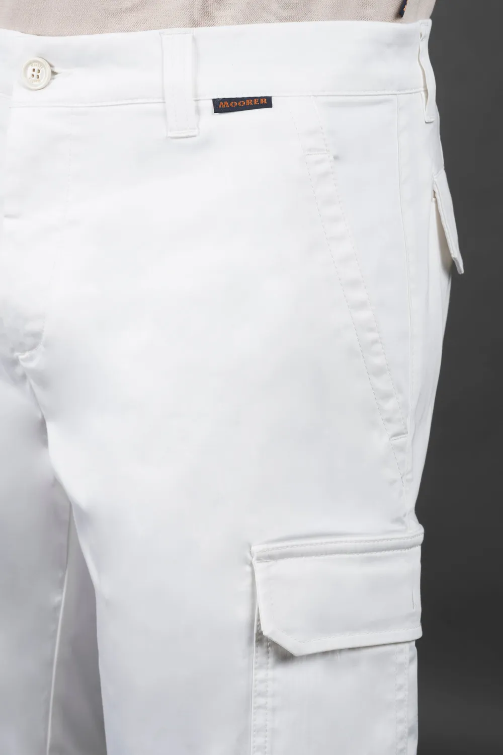 Moorer ARON-TWY cargoshorts hvit stretch