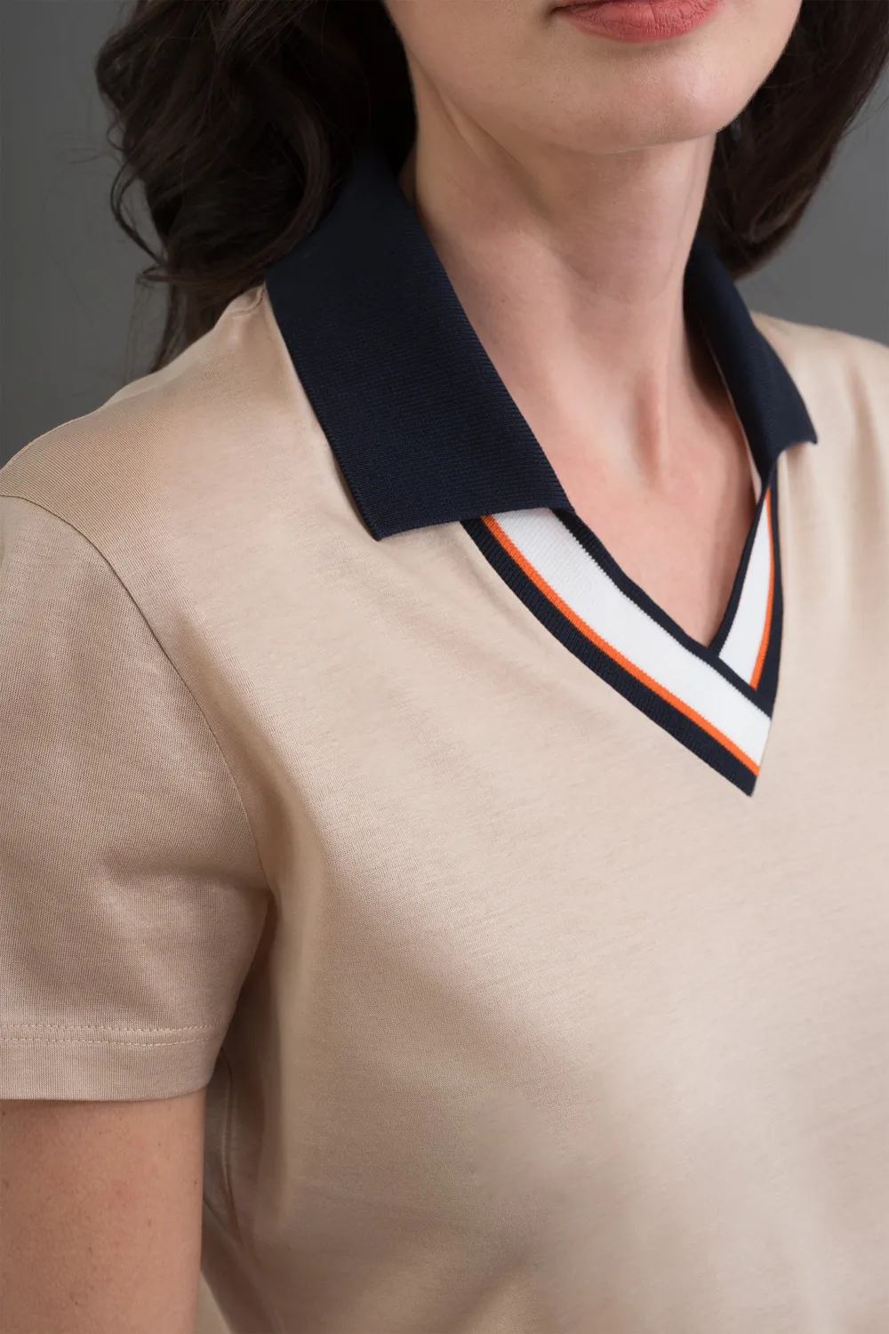Moorer ESKER-JCG poloskjorte, beige/beige – kortermet