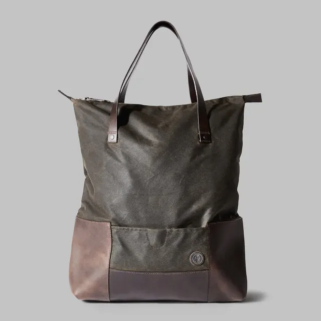 John Partridge Drayton Olive Waxed Cotton Rucksack Tote veske 25 l