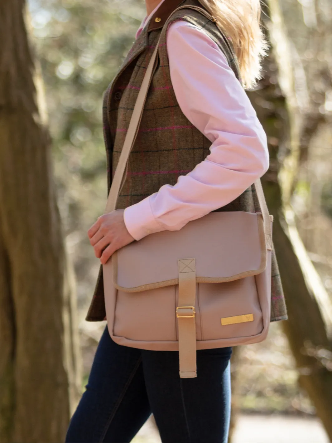 John Partridge Satchel veske rosa kunstskinn