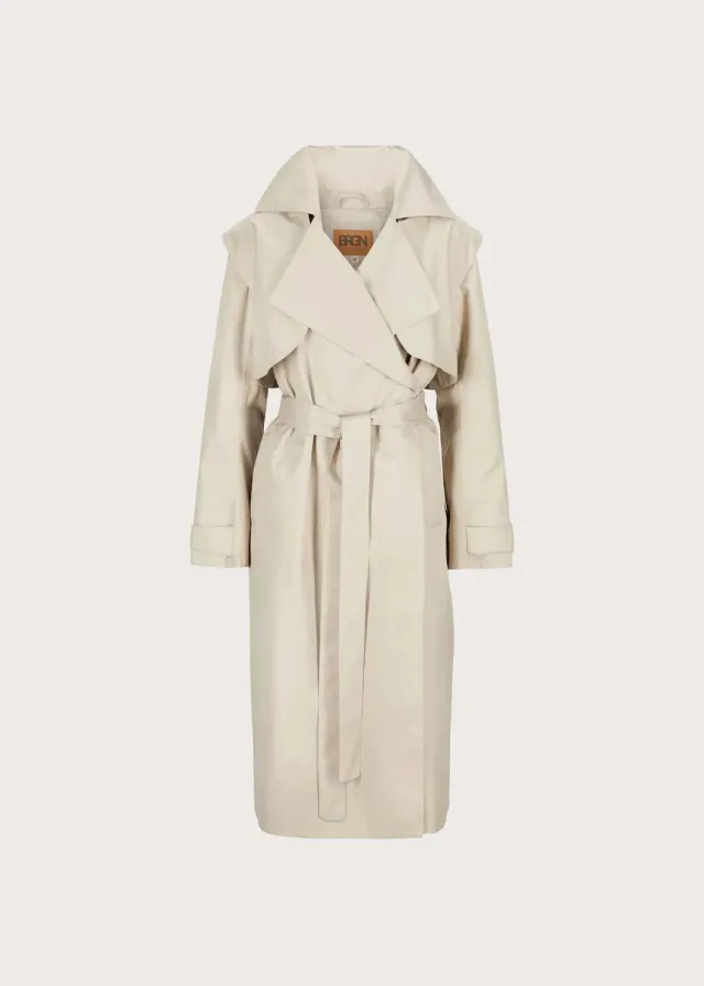 Brgn Regndråpe Trench Coat regnjakke Sand dame vanntett