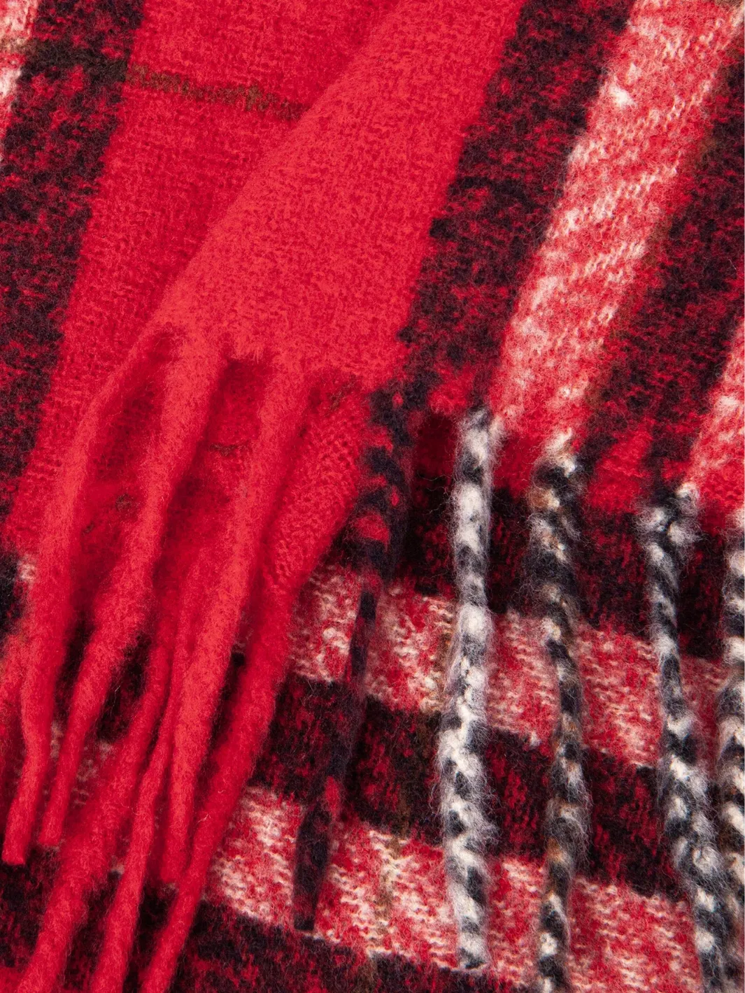 John Partridge Heavyweight Scarf skjerf Red Check én størrelse viskose
