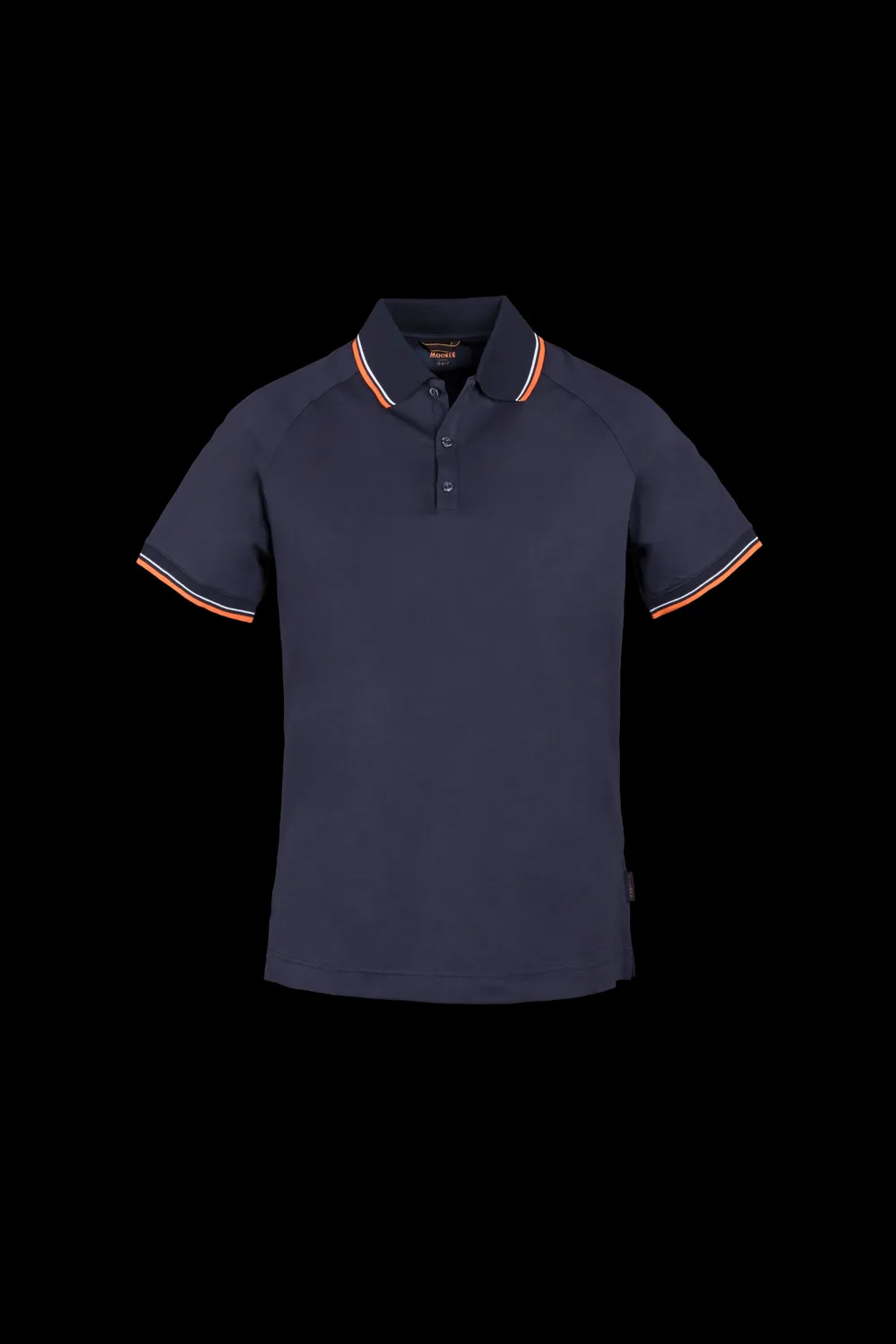 Moorer CYPRESS-4TC poloskjorte hvit/navy i stretchbomull
