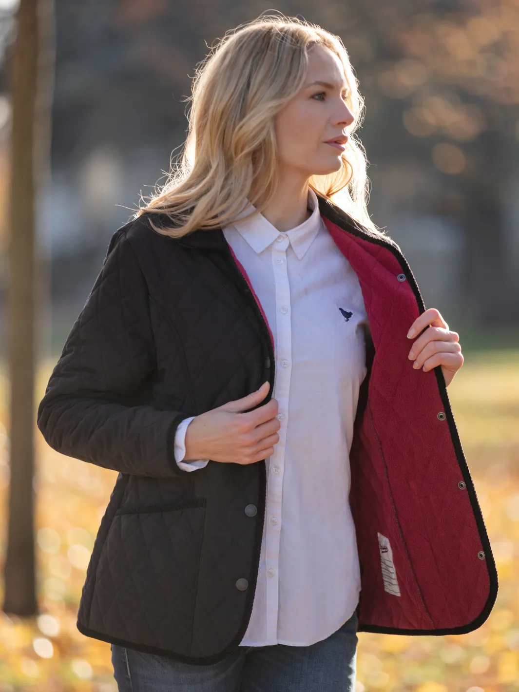 John Partridge Moorland Quilted Fleece Jacket fleecejakke svart