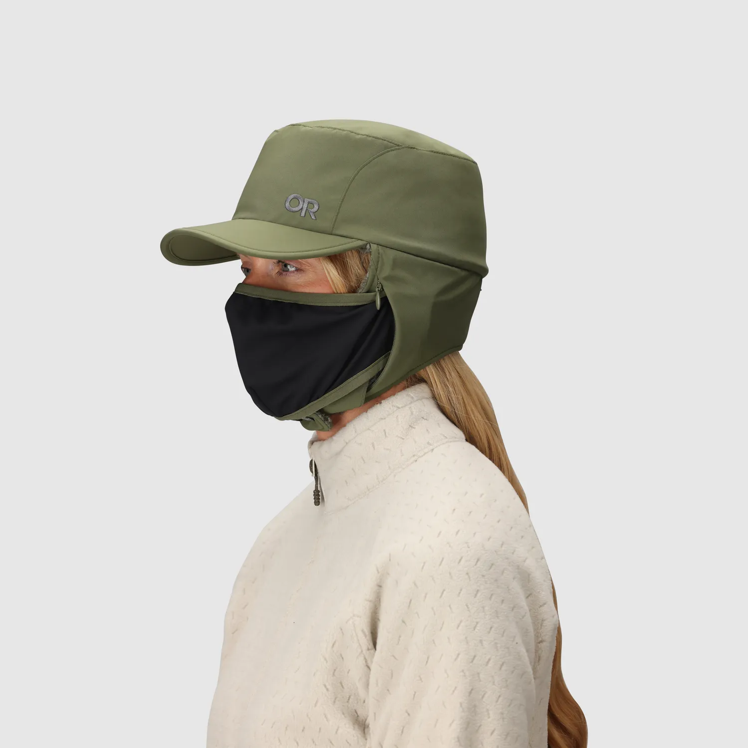 Outdoor Research Whitefish Hat vinterlue Ranger Green med ansiktsmaske