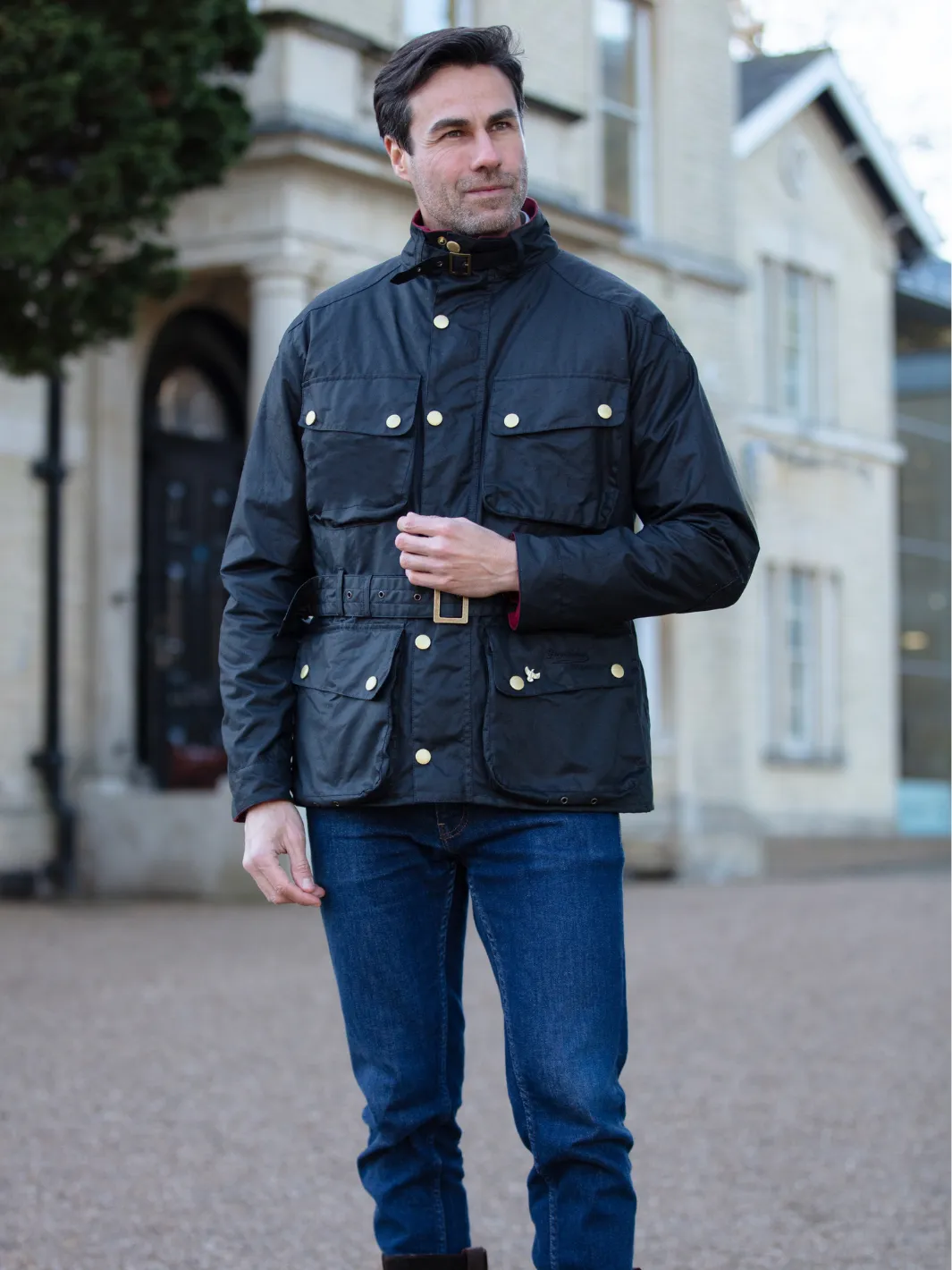 John Partridge Speed 6 Wax Biker Jacket jakke svart