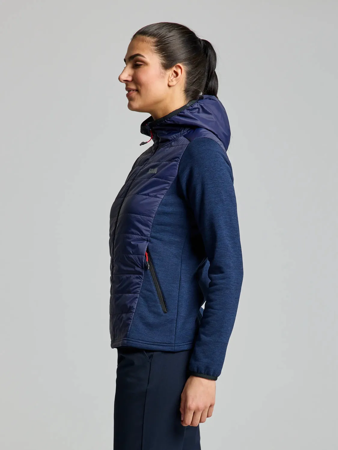 Slam ACT WS Hybrid Fleece hettefleece dame Dark Navy