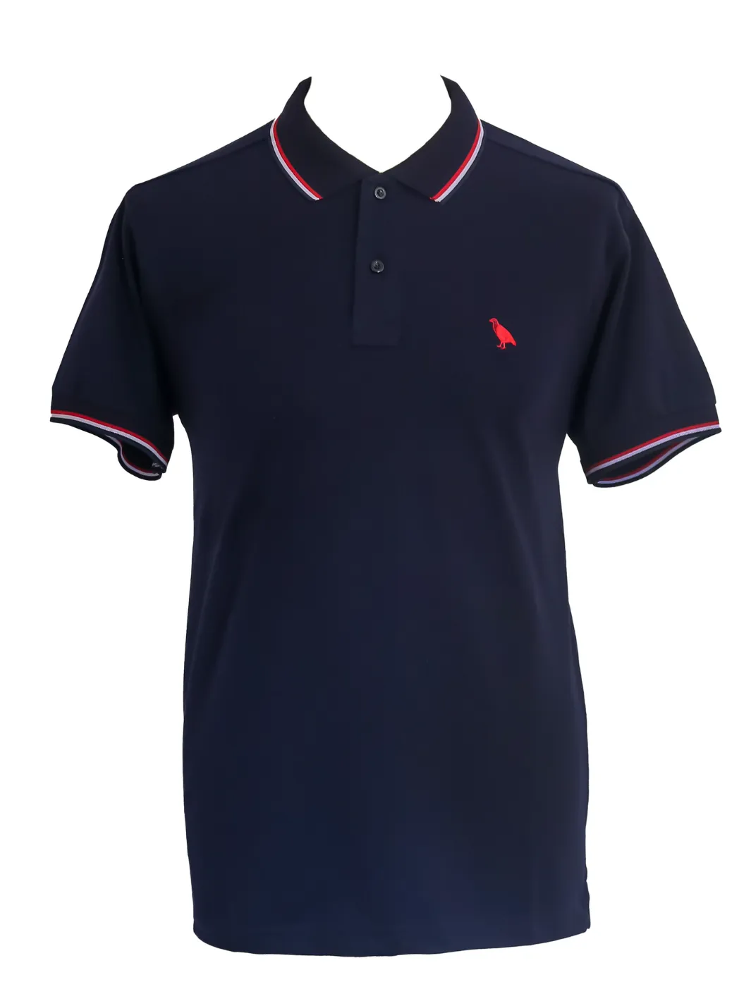 John Partridge Tipped poloskjorte navy bomull S piqué