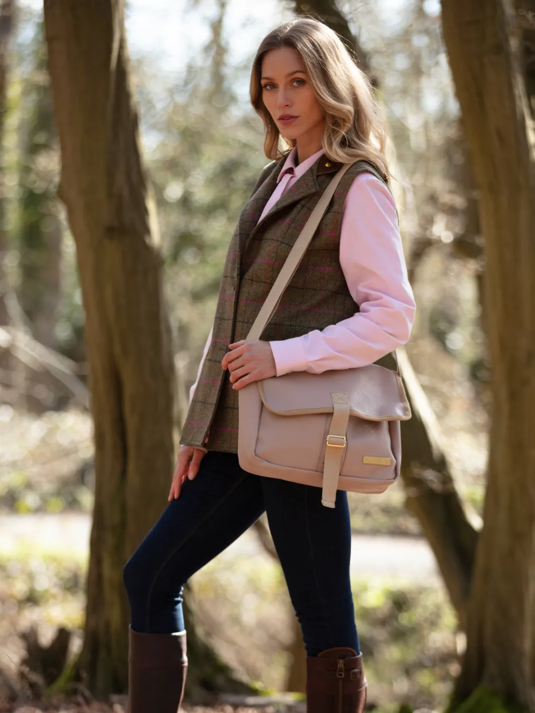 John Partridge Satchel veske rosa kunstskinn