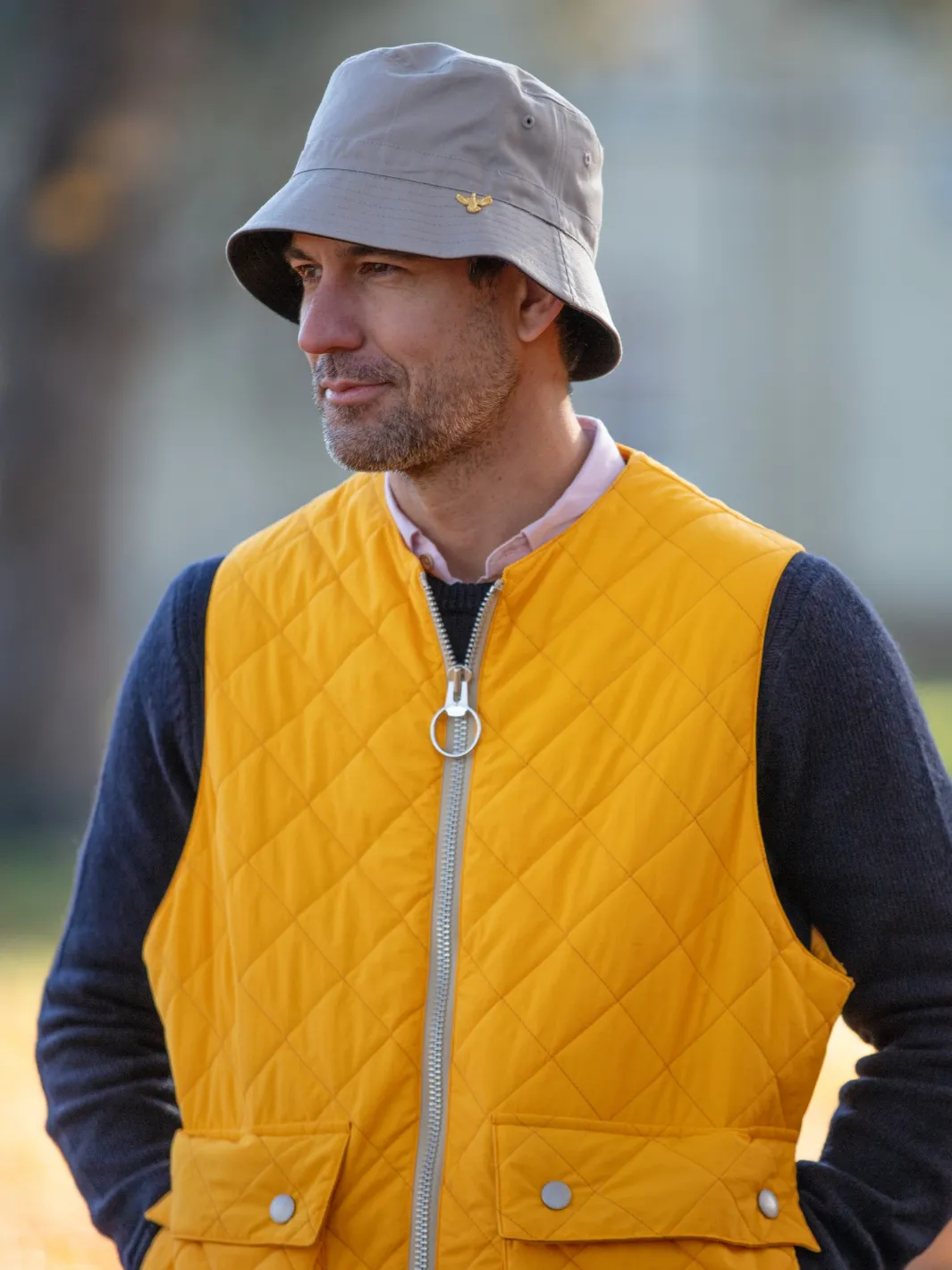 John Partridge Padded Vest vest Yellow M og L quiltet nylon