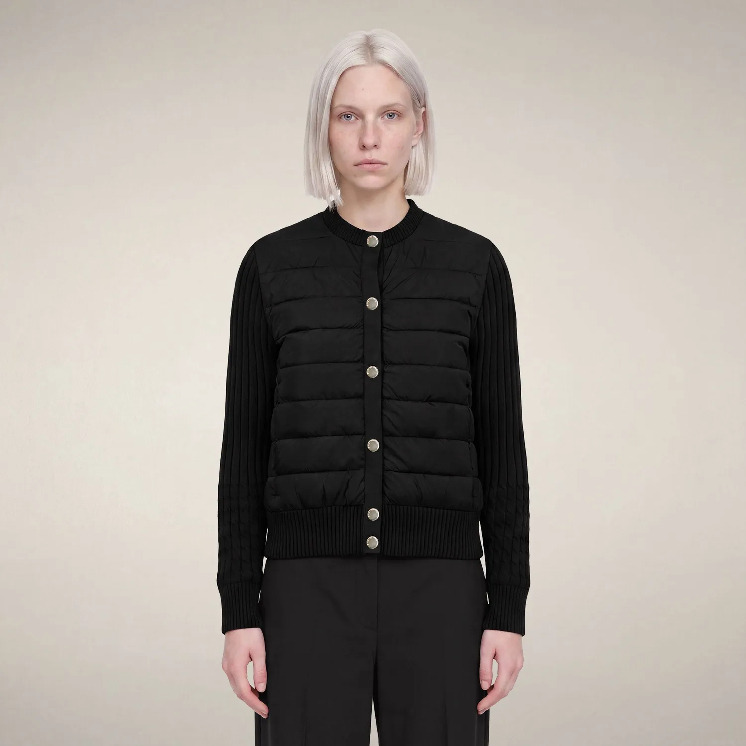 Save The Duck Fashion Zelinda hybridjakke dame svart strikk